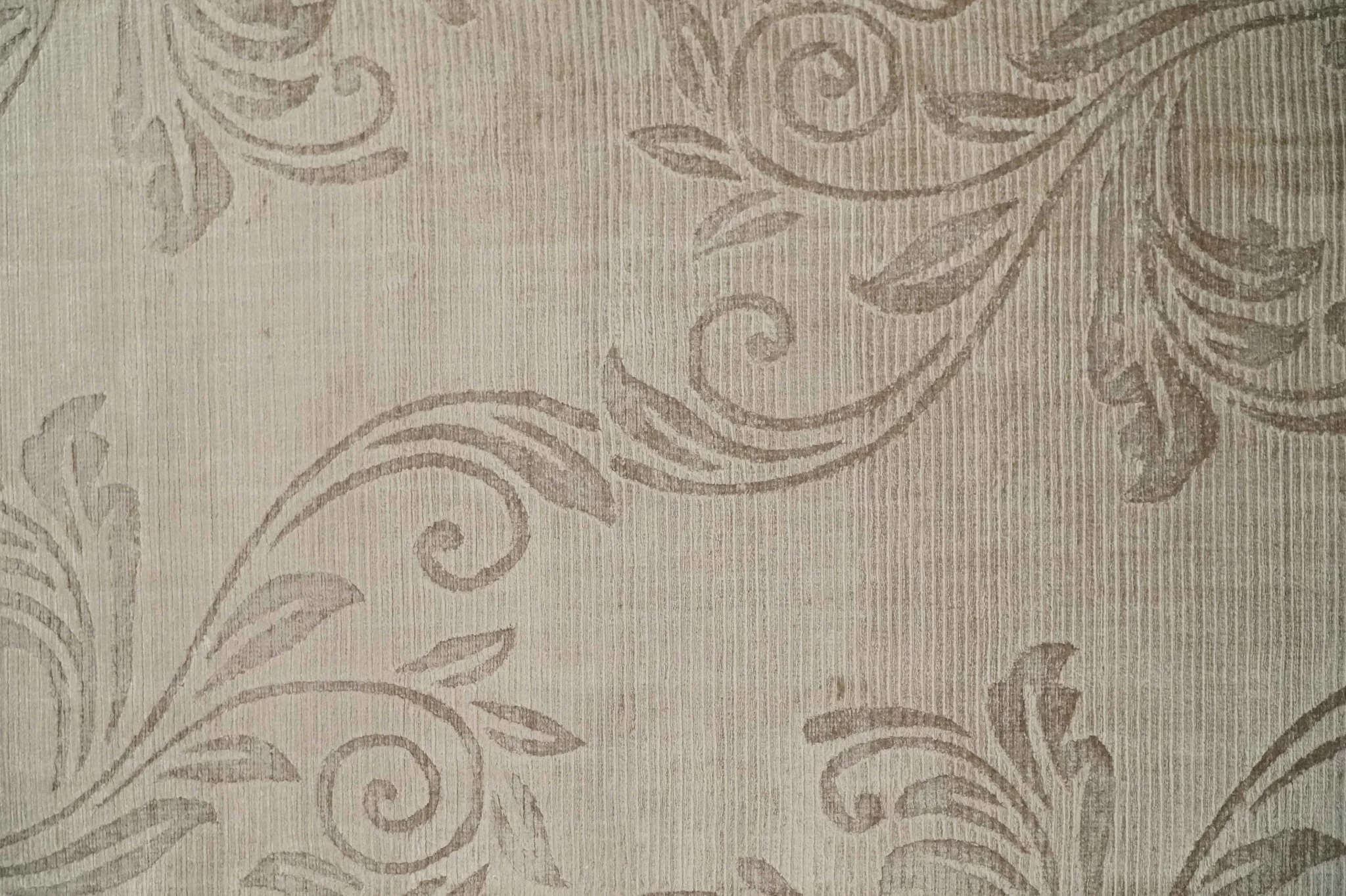 2.8x10 Hand Woven and Carved Brown Floral Art Silk Rug | KNT4 - Image 6