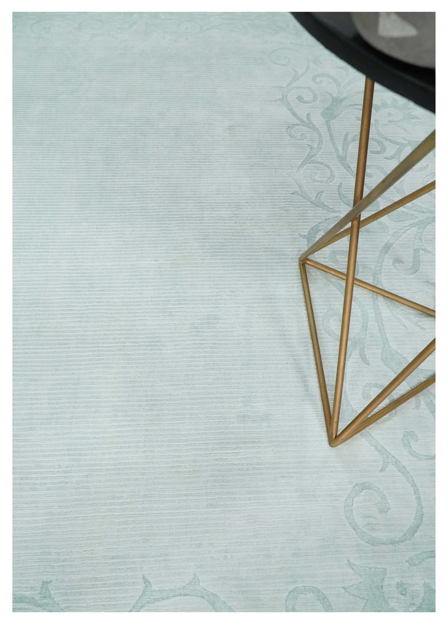 2.6x10 and 5x8 Hand Woven and Carved Silver and Gray Floral Art Silk Rug | KNT6 - Image 2