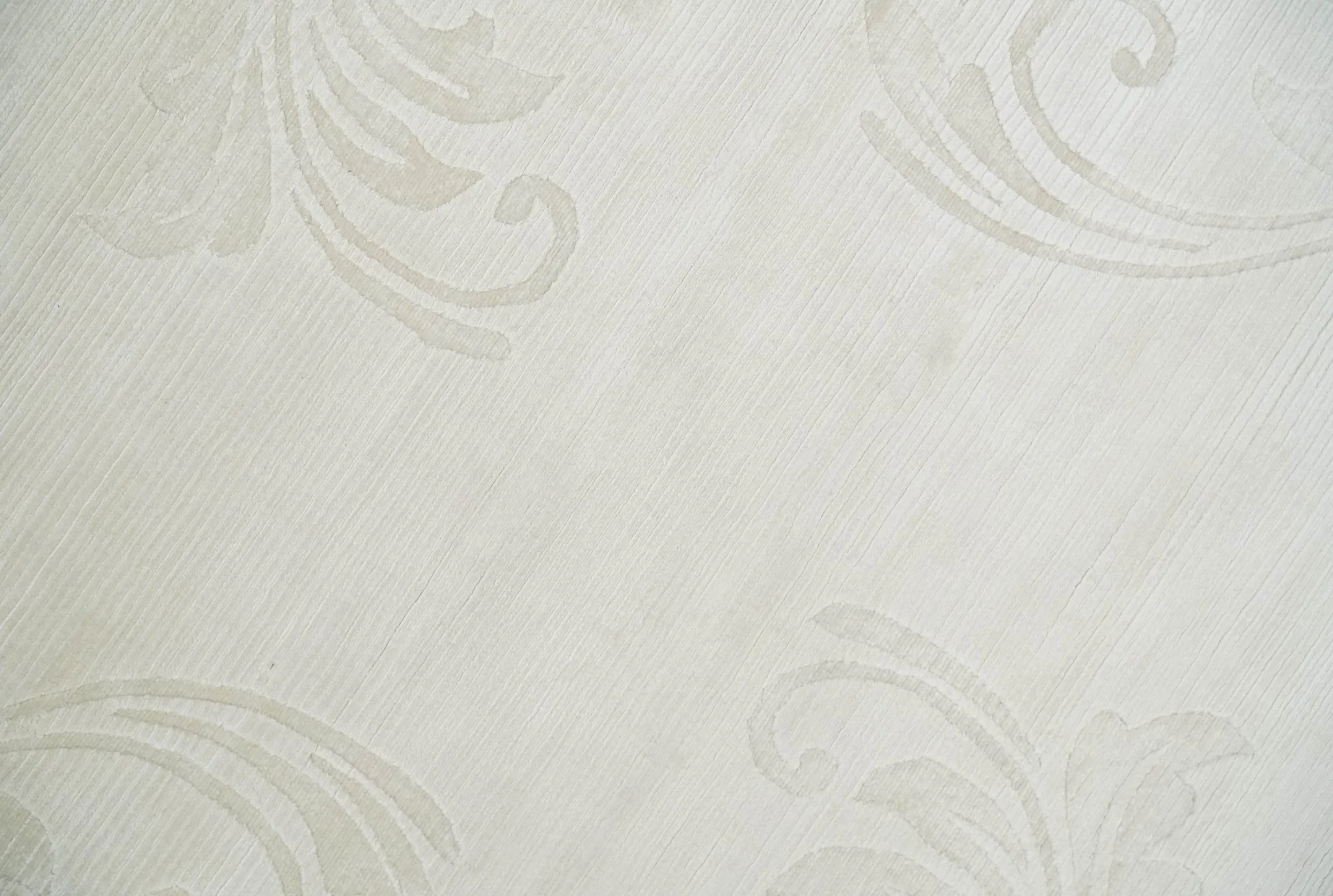 4x6 Hand Woven and Carved Silver and Ivory Floral Art Silk Rug | KNT5 - Image 9