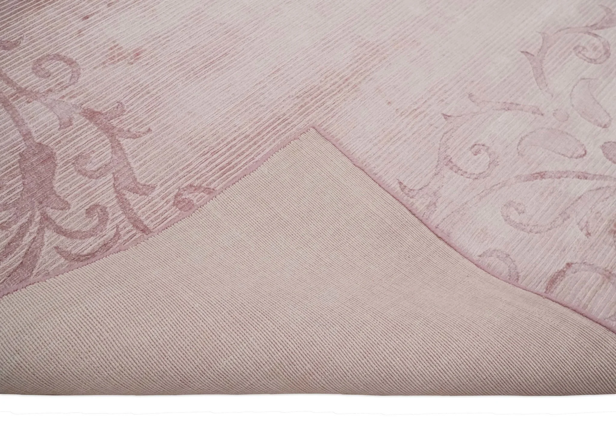 4x6 and 6x9 Hand Woven and Carved Pink Floral Art Silk Rug | KNT2 - Image 6