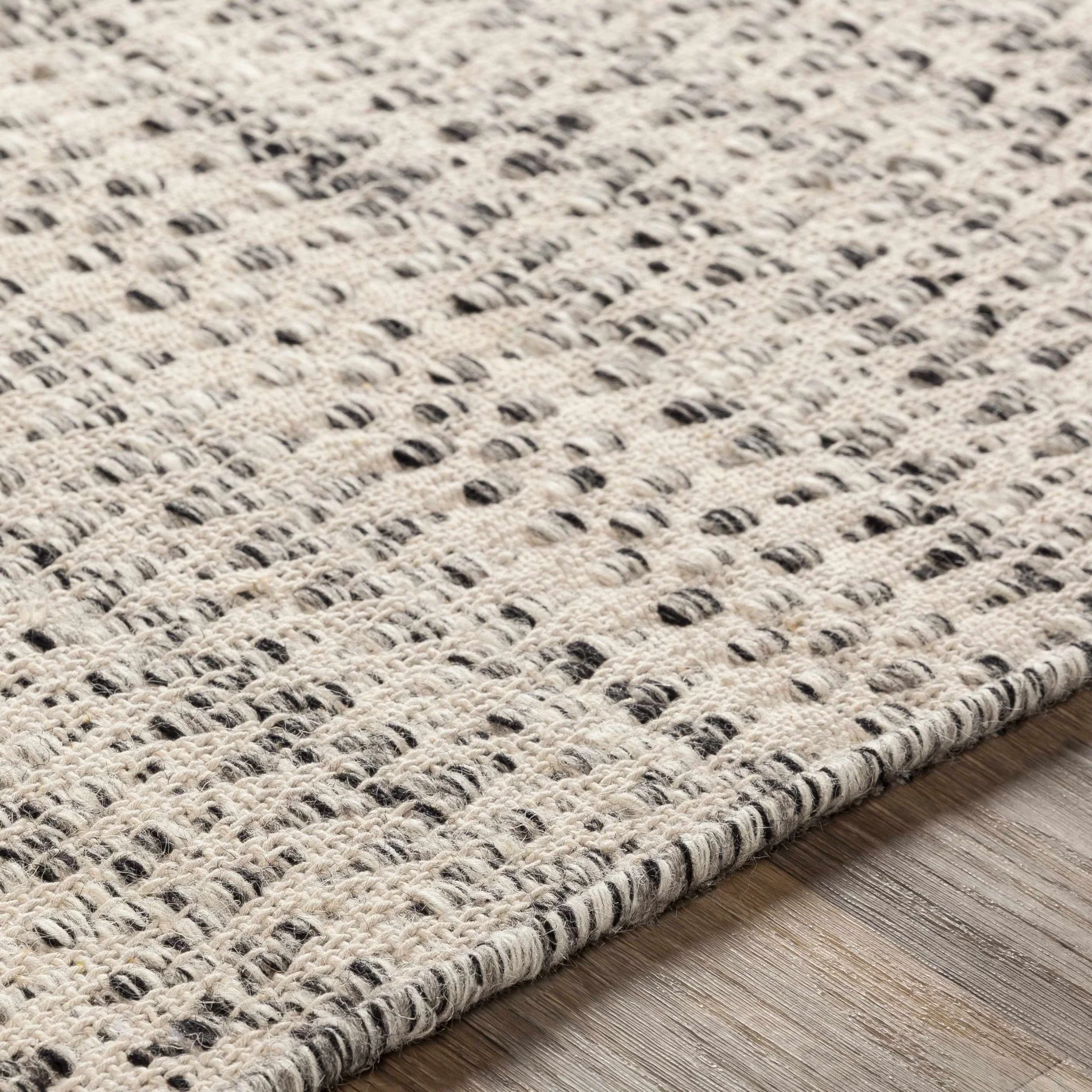 Hand Woven Beige, Charcoal and Gray Chevron Design Multi size wool area Rug - Image 4