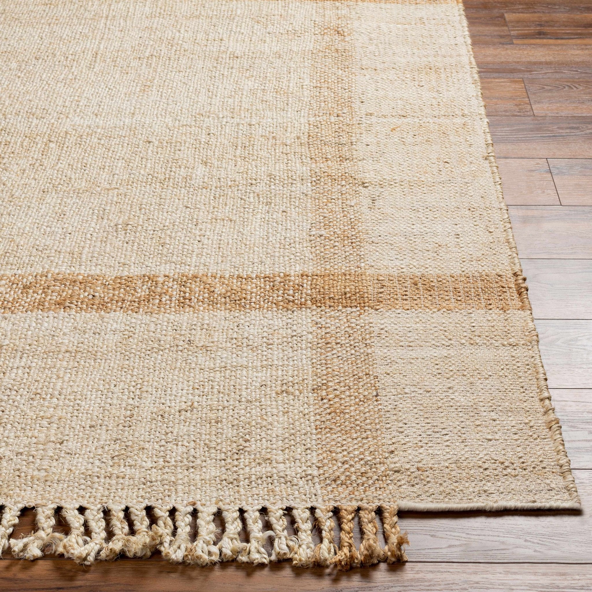 Hand Woven Beige Modern Style Jute Area Rug - Image 2