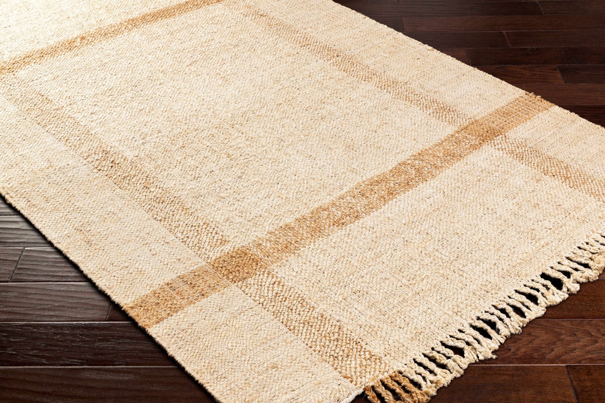 Hand Woven Beige Modern Style Jute Area Rug - Image 3