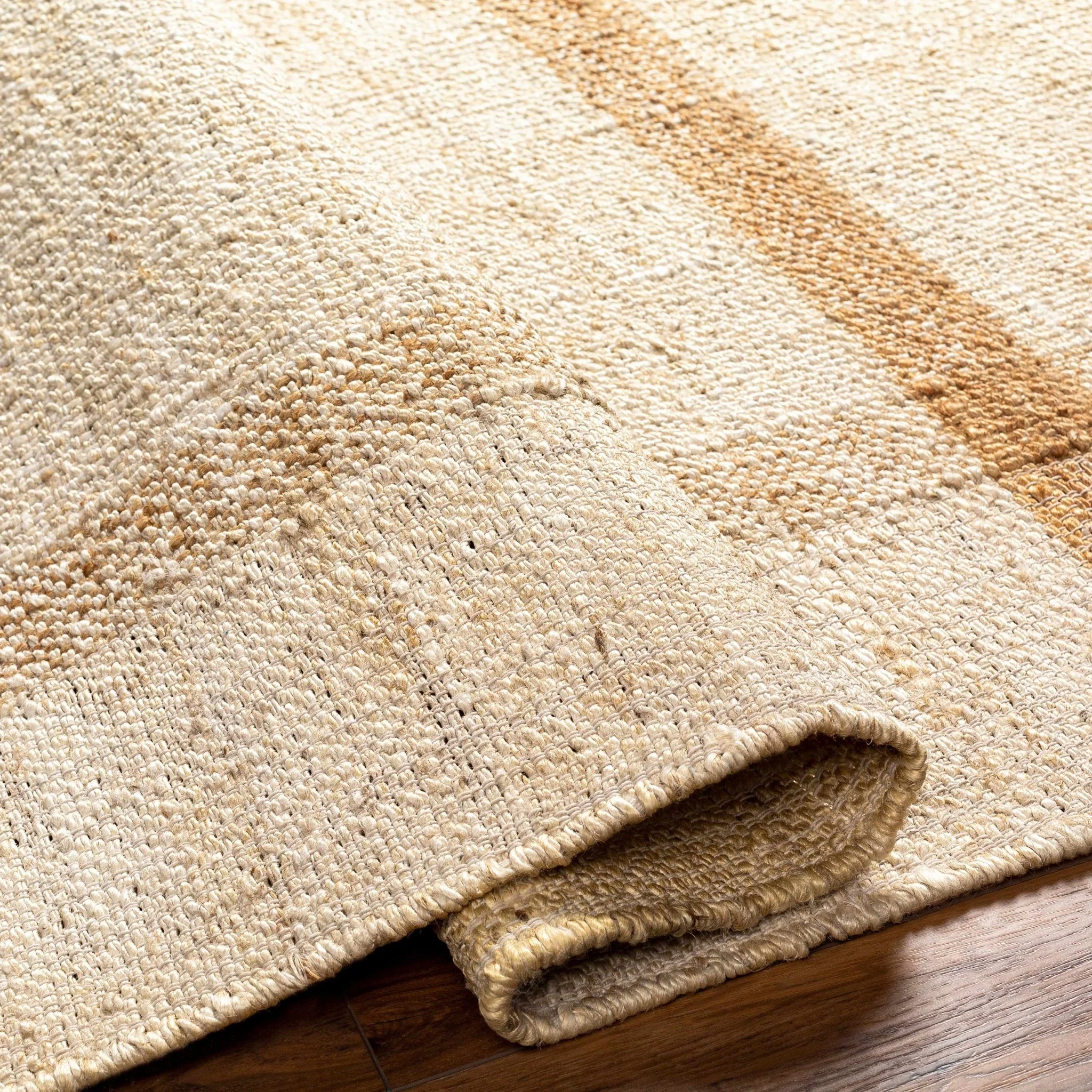 Hand Woven Beige Modern Style Jute Area Rug - Image 4
