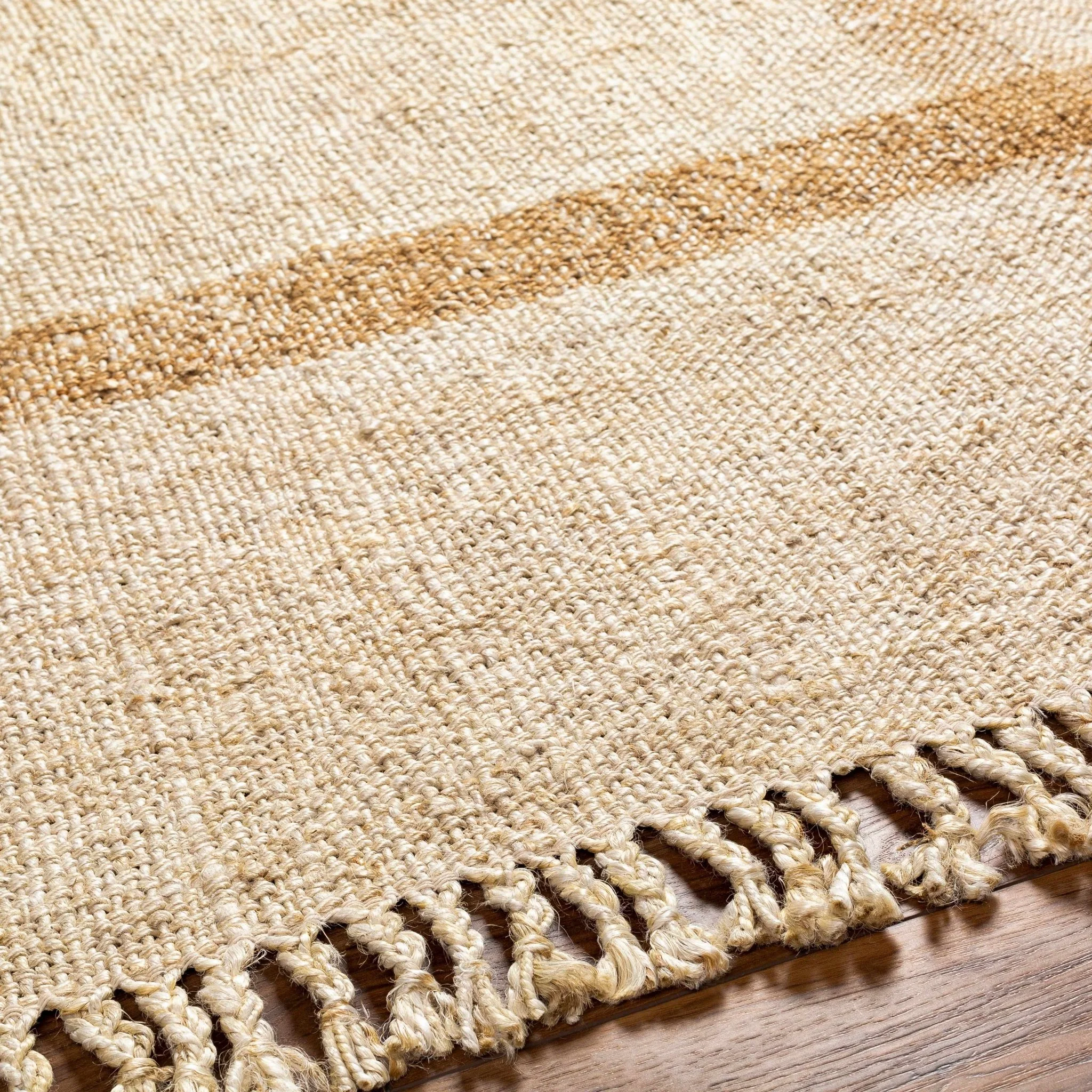 Hand Woven Beige Modern Style Jute Area Rug - Image 5