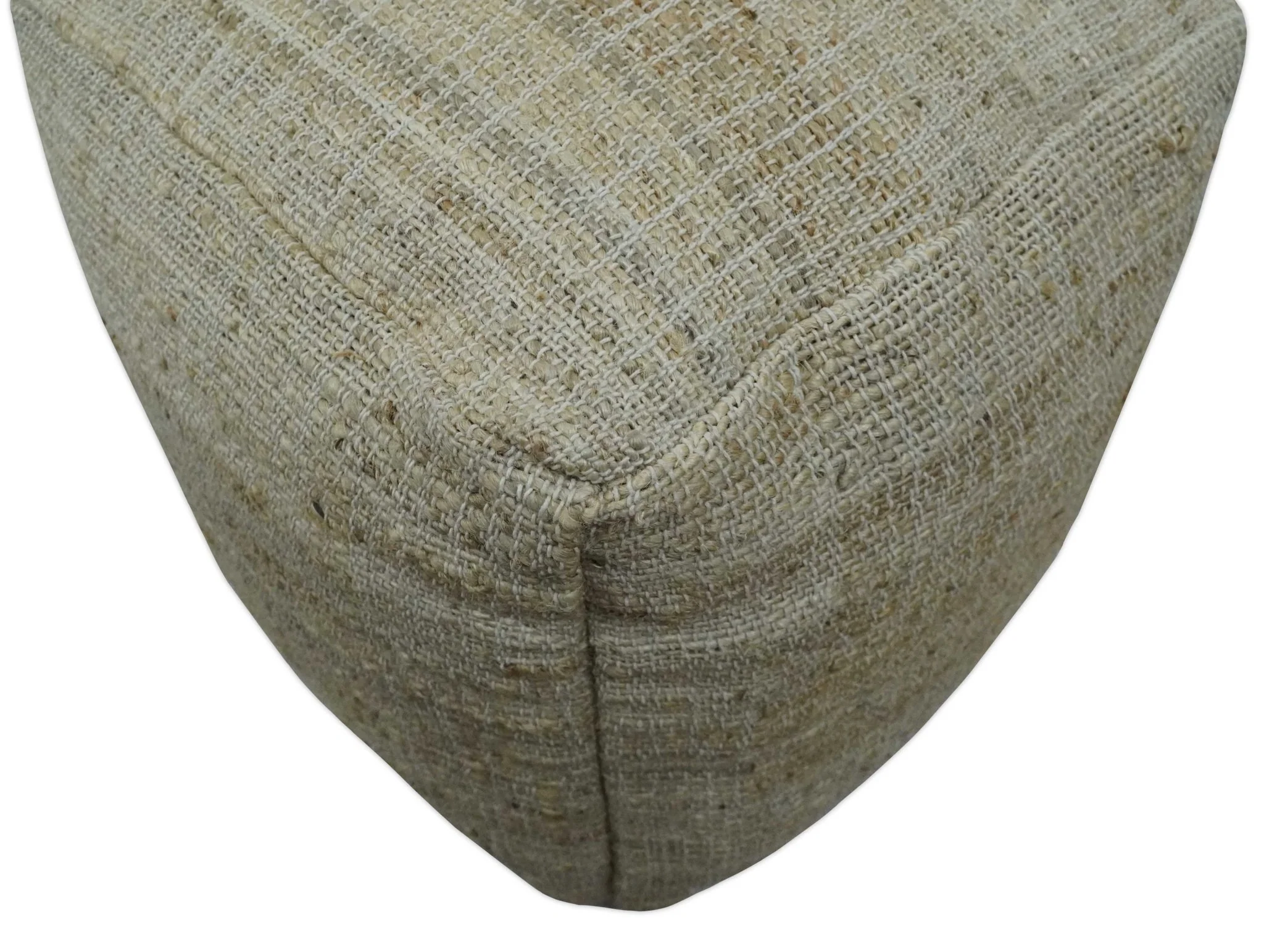 Sand Boho Farmhouse Natural Brown and Beige Jute Pouf - Image 7