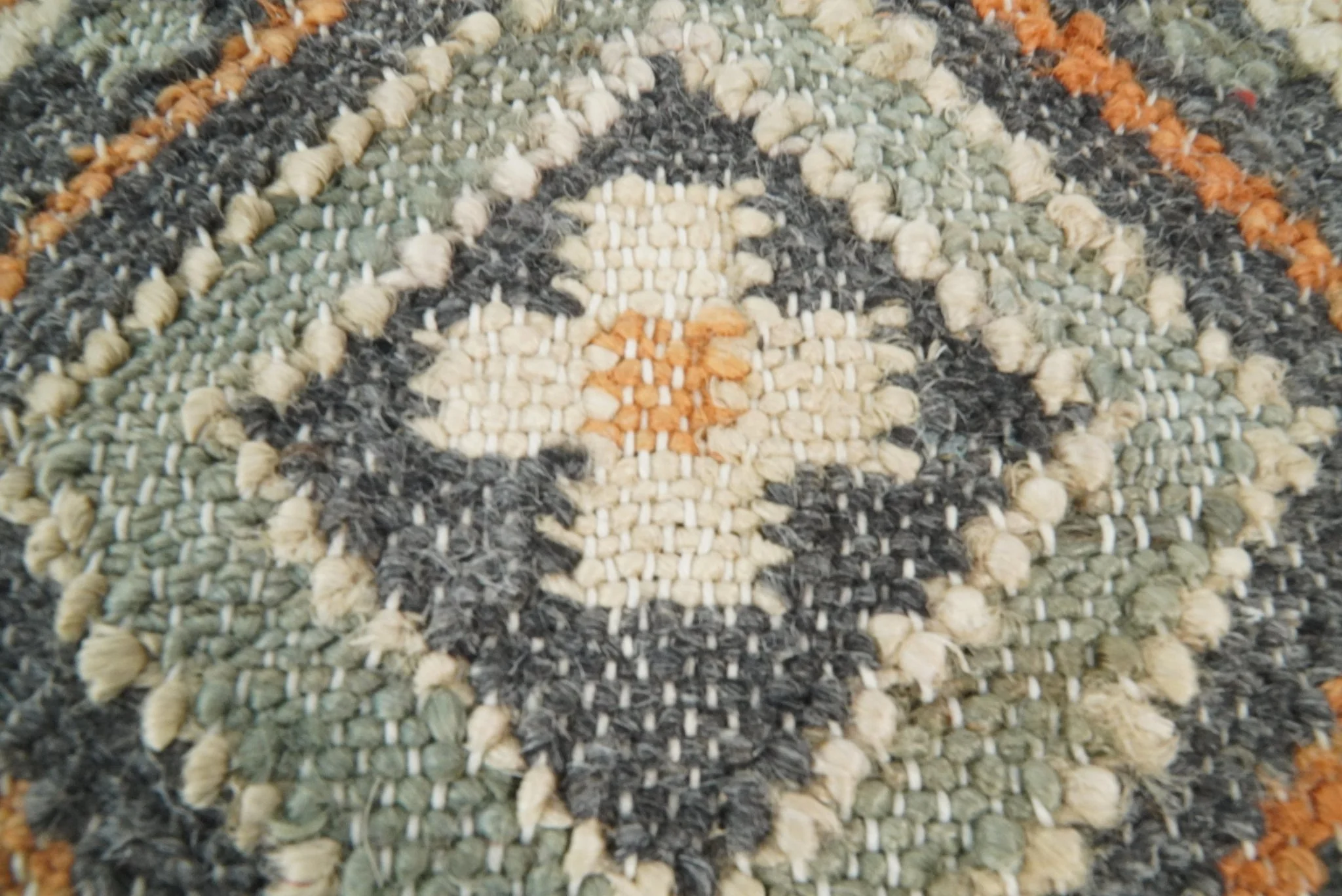 Hand Woven Boho Rust and Charcoal Jute and Wool Tribal Accent  Pillow, Cushion | PL11 - Image 2