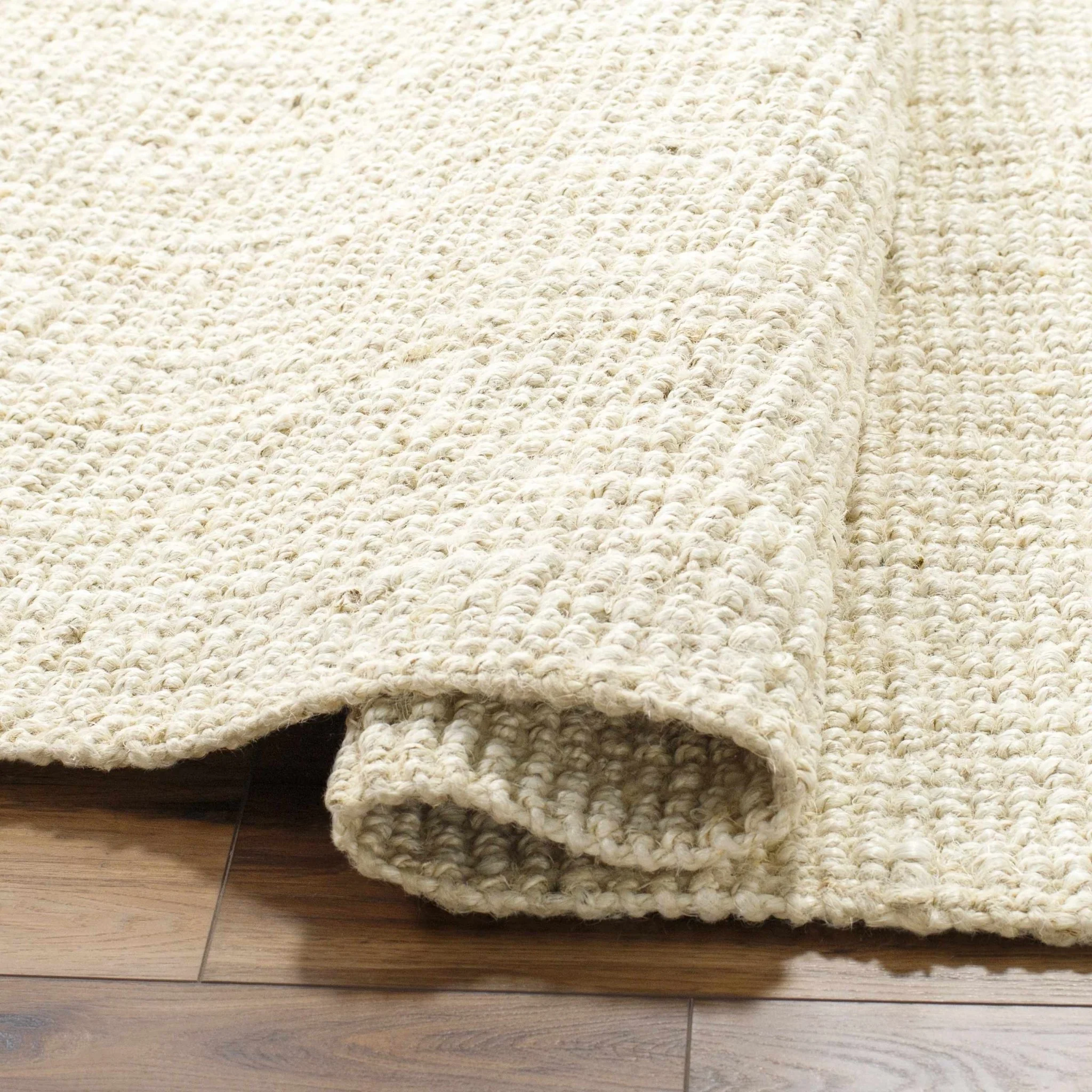Hand Woven coarse texture Beige Multi size Jute Area Rug - Image 10