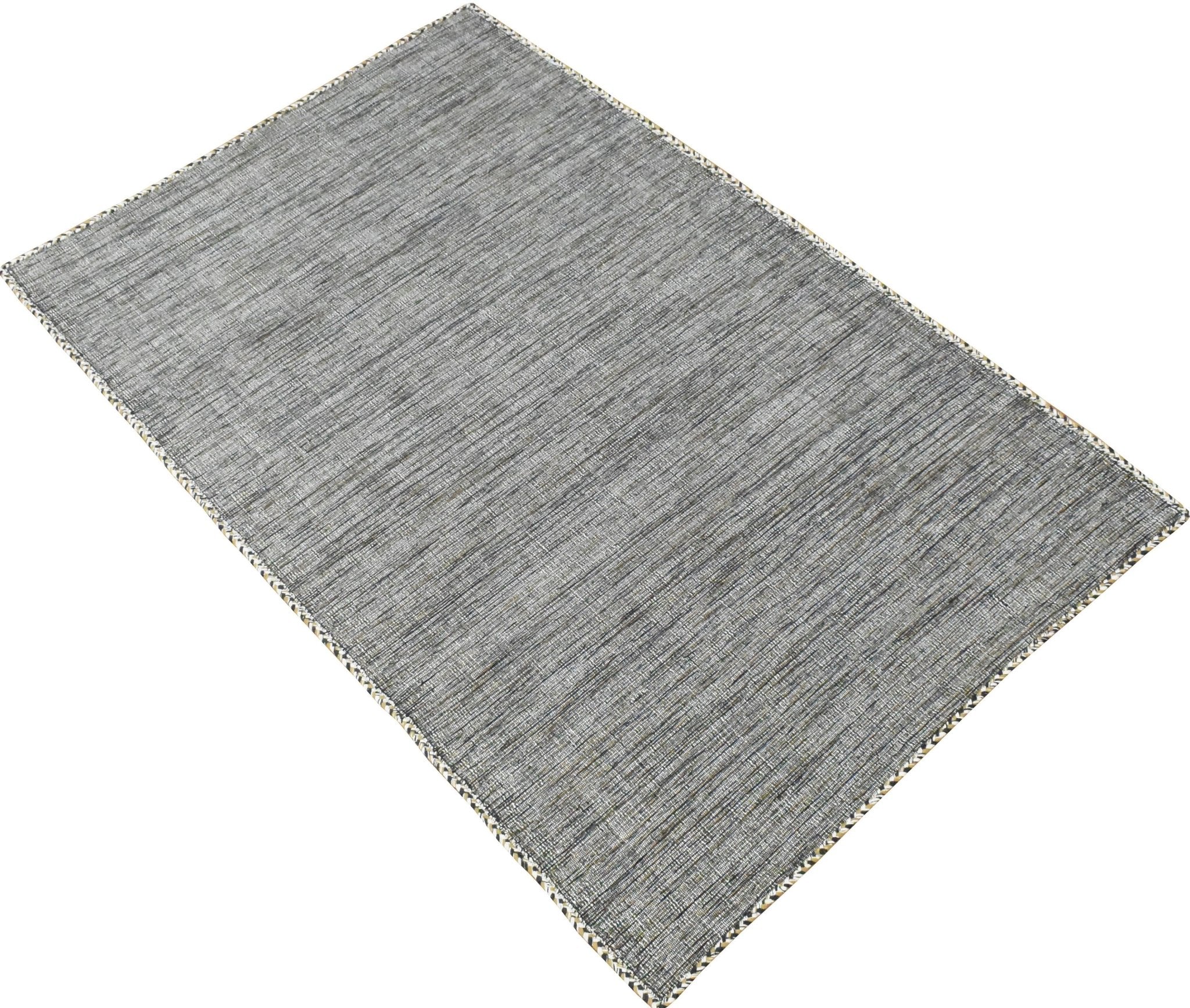 Hand Woven Flatweave Contemporary Gray Wool Area Rug - Image 3