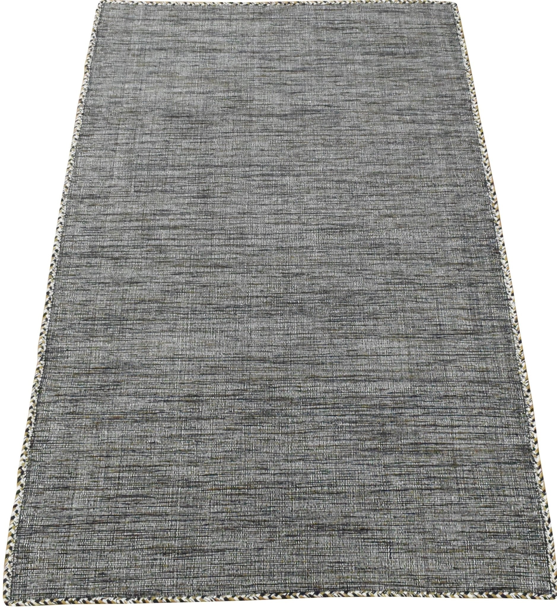 Hand Woven Flatweave Contemporary Gray Wool Area Rug - Image 4