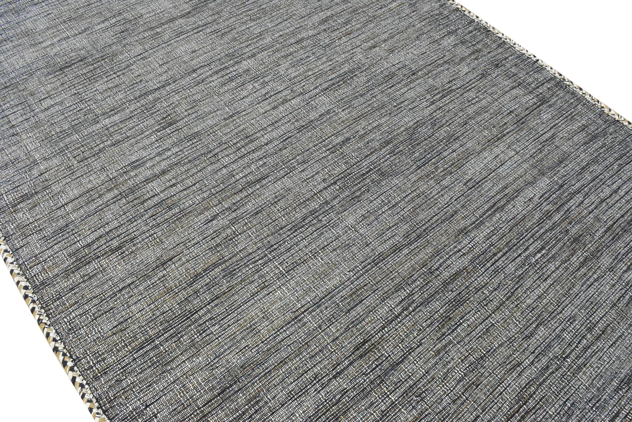 Hand Woven Flatweave Contemporary Gray Wool Area Rug - Image 5