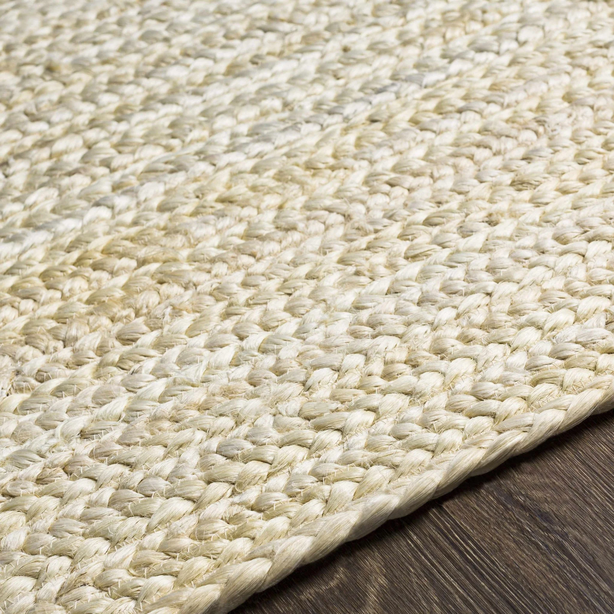Hand Woven Ivory and Beige Jute Braided Multi Size Area Rug - Image 8