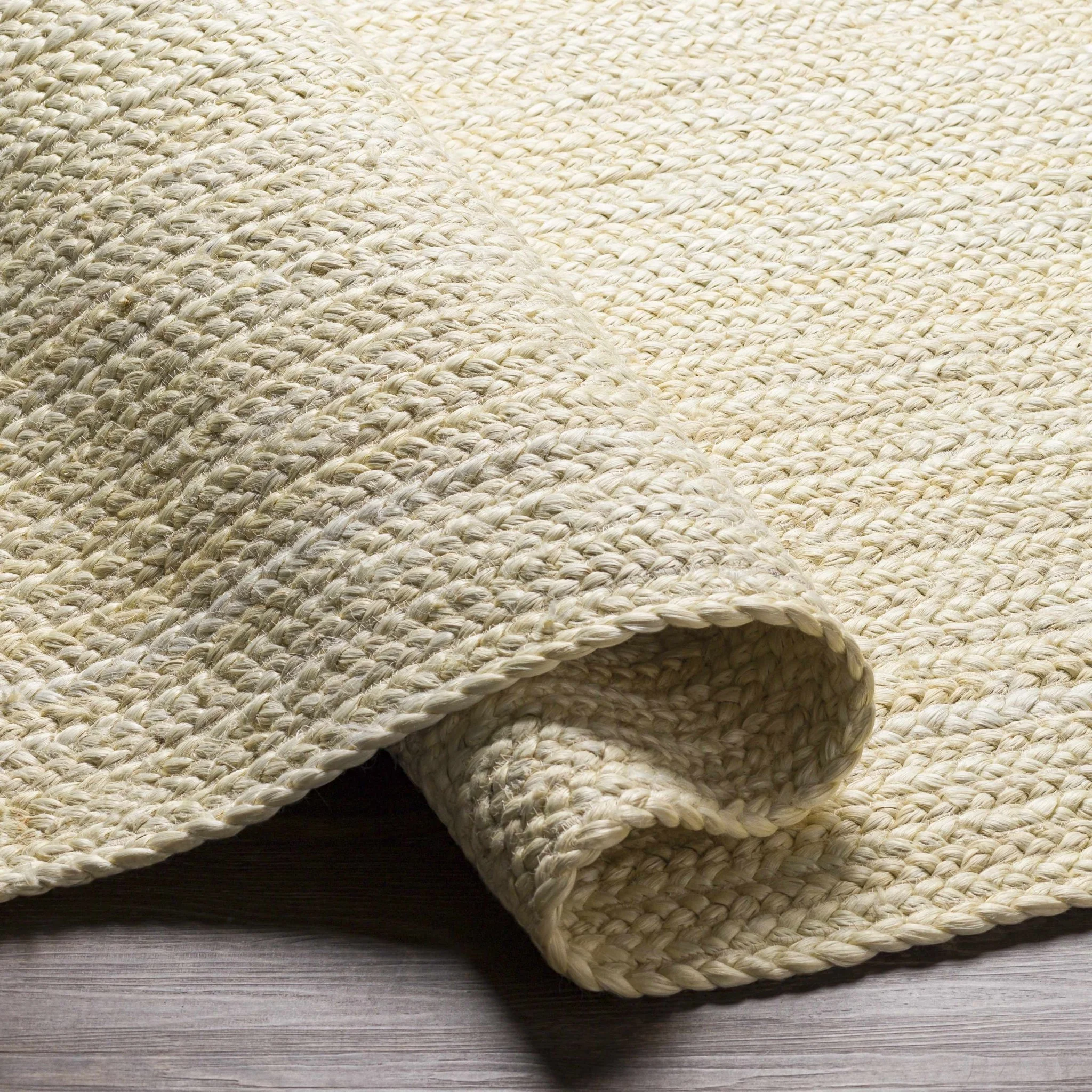 Hand Woven Ivory and Beige Jute Braided Multi Size Area Rug - Image 9