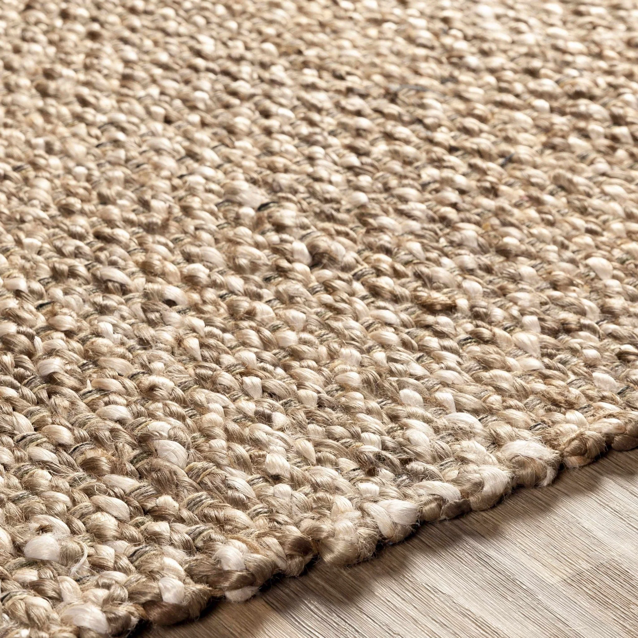 Hand Woven Ivory and Tan Natural Jute textured Multi size Area Rug - Image 11