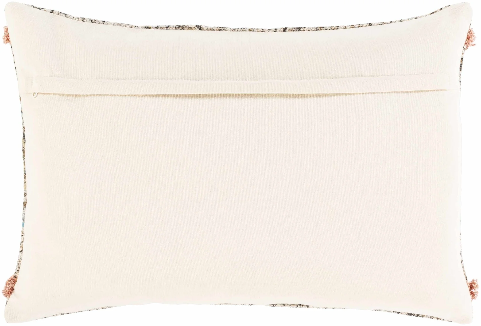 Hand Woven Ivory, Brown and Charcoal Diamond Pattern Lumbar Pillow - Image 2