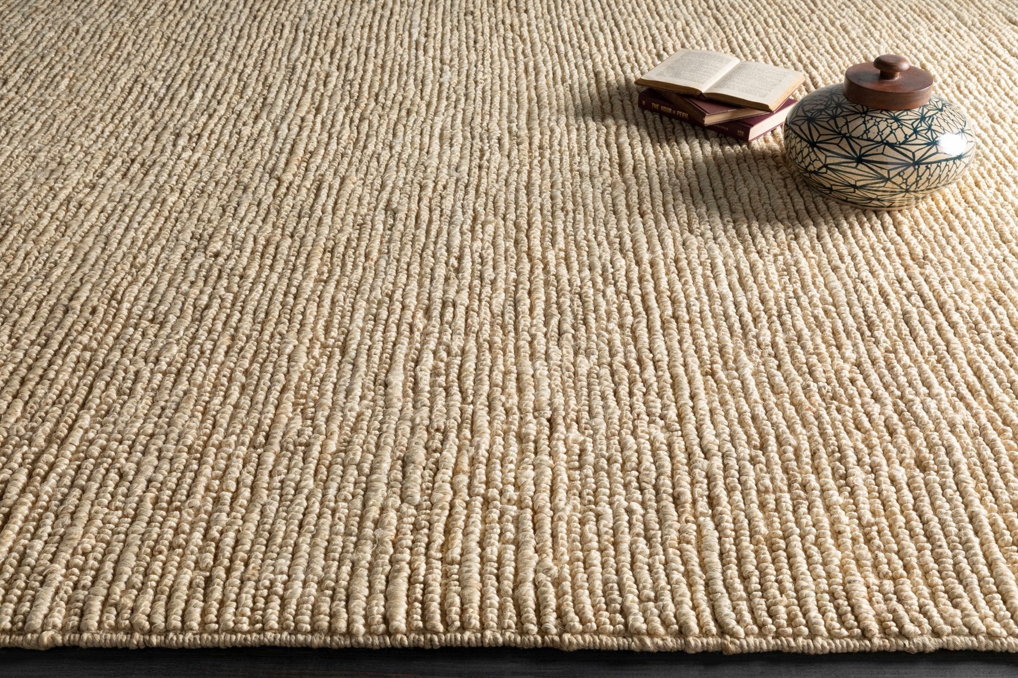 Hand Woven Ivory Modern Style Braided Jute Carpet - Image 19