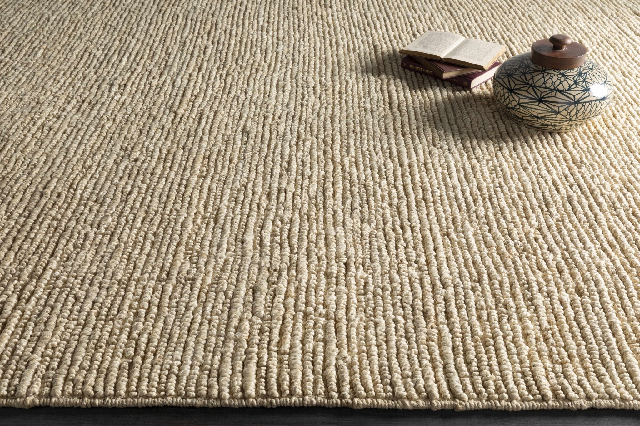 Hand Woven Ivory Modern Style Braided Jute Carpet - Image 20