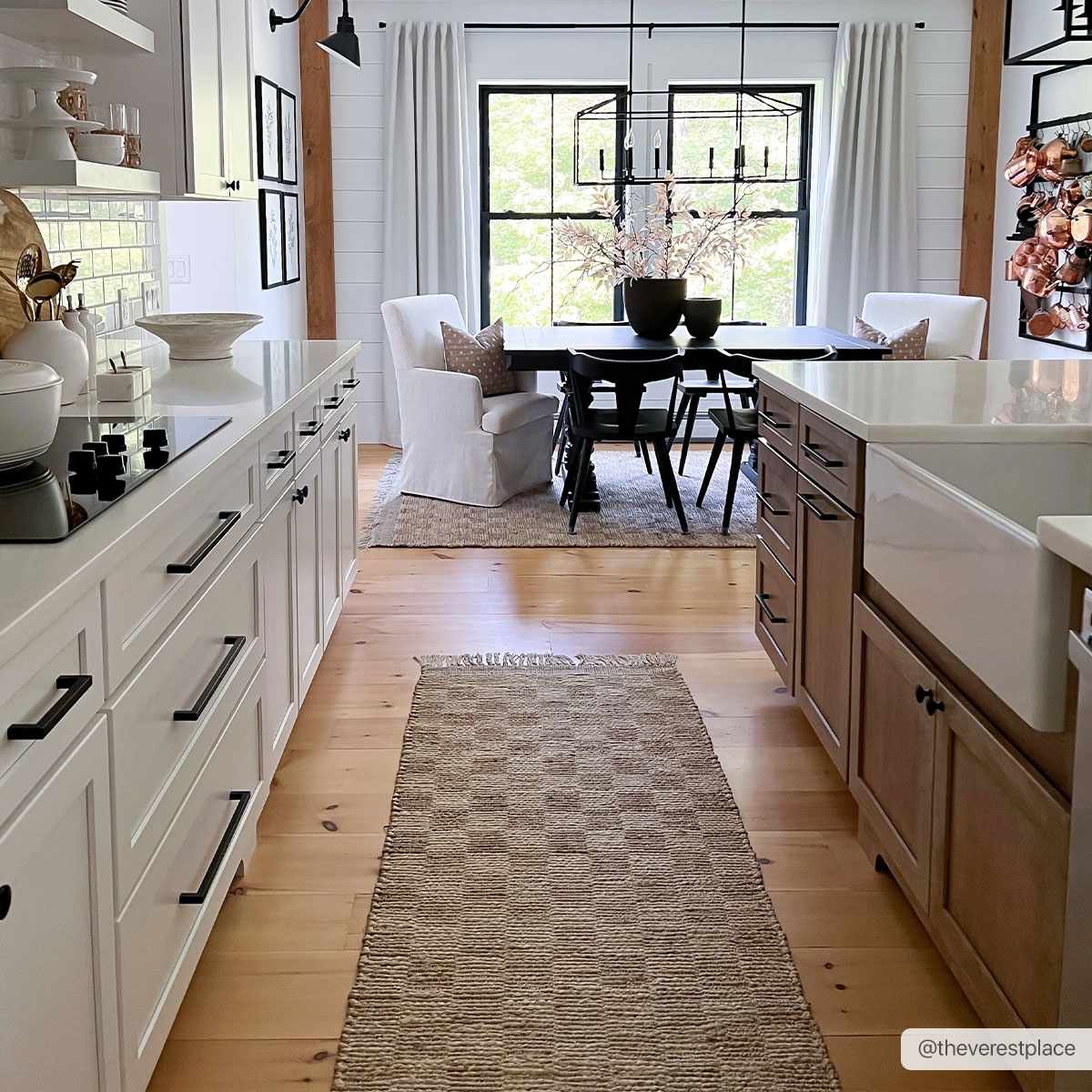 Hand Woven Modern Geometrical Ivory and Brown Checkered Jute Area Rug - Image 12