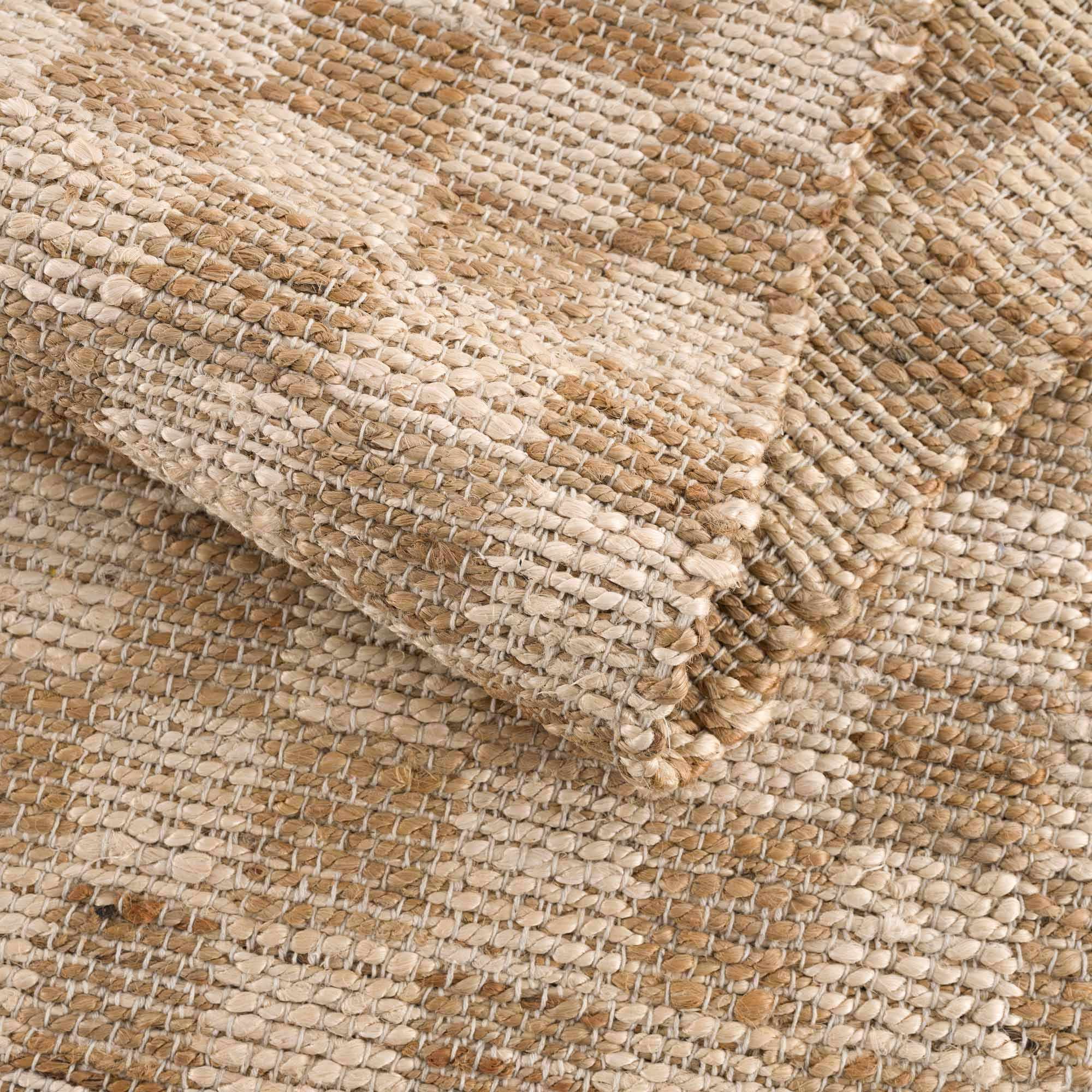 Hand Woven Modern Geometrical Ivory and Brown Checkered Jute Area Rug - Image 20