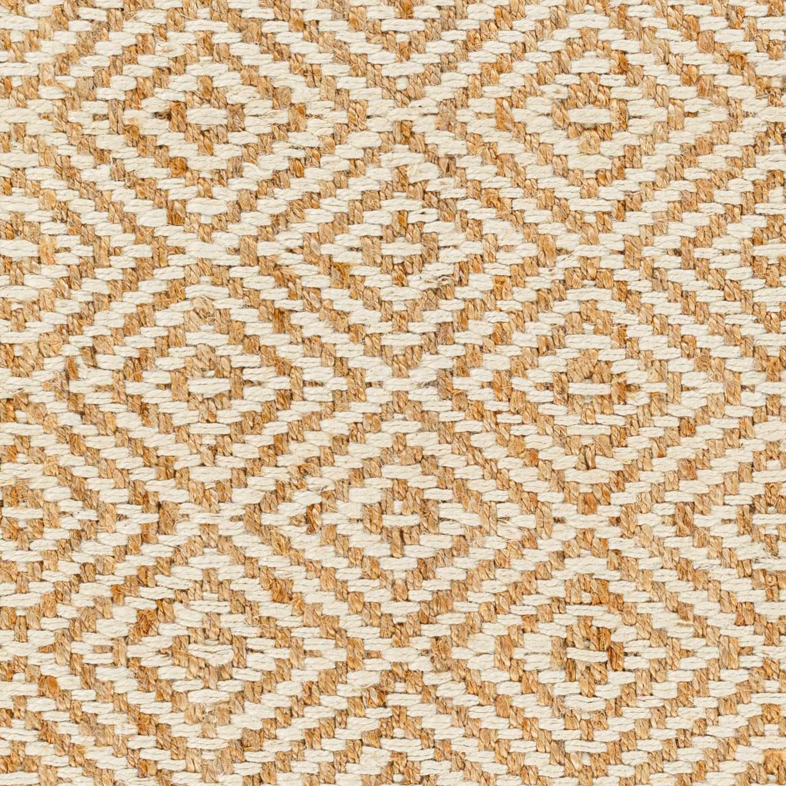 Hand Woven Modern Geometrical Ivory and Natural Brown Jute Multi size Area Rug - Image 3