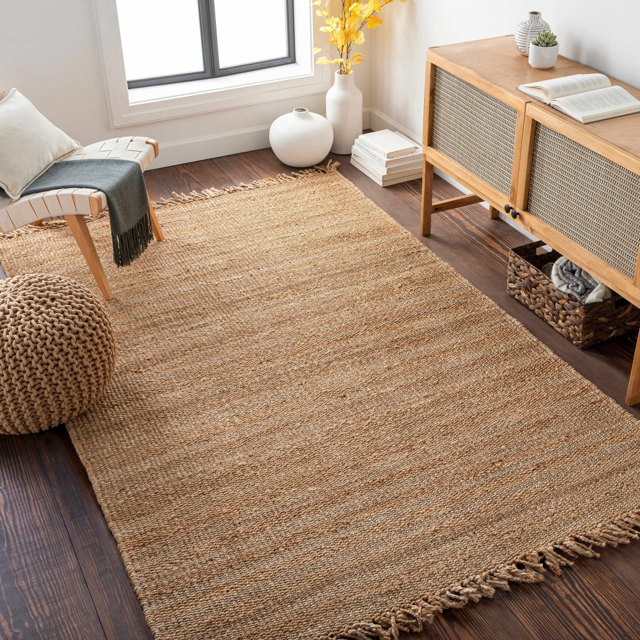 Hand woven Natural Brown Jute Flatweave Multi Size area Rug - Image 4