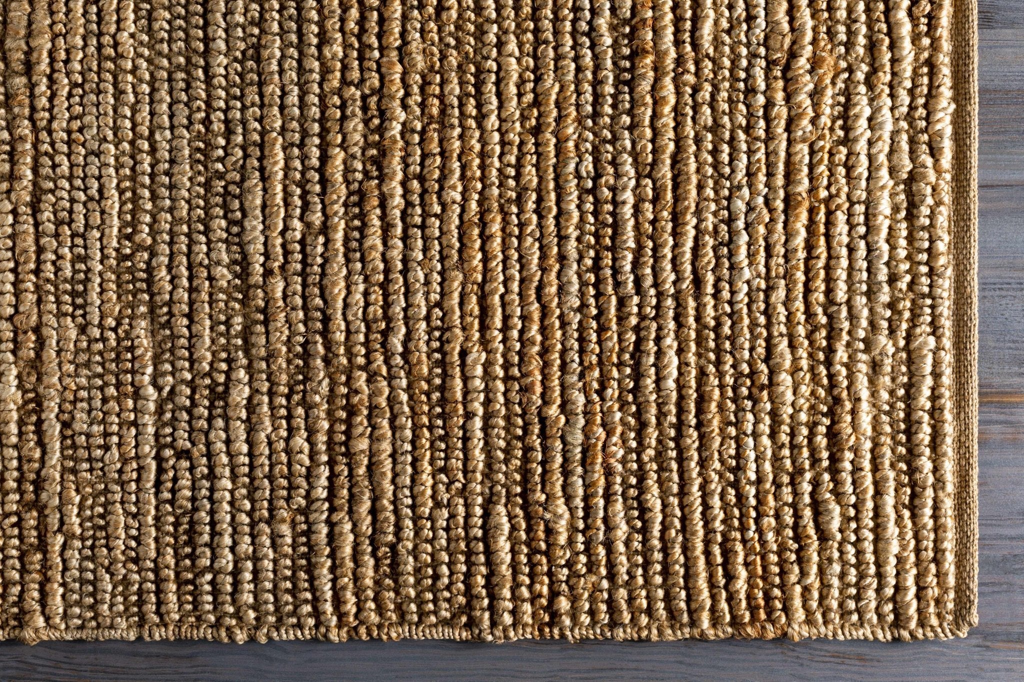 Hand woven Natural Brown Stripes Texture Chunky Jute Multi size Area Rug - Image 12