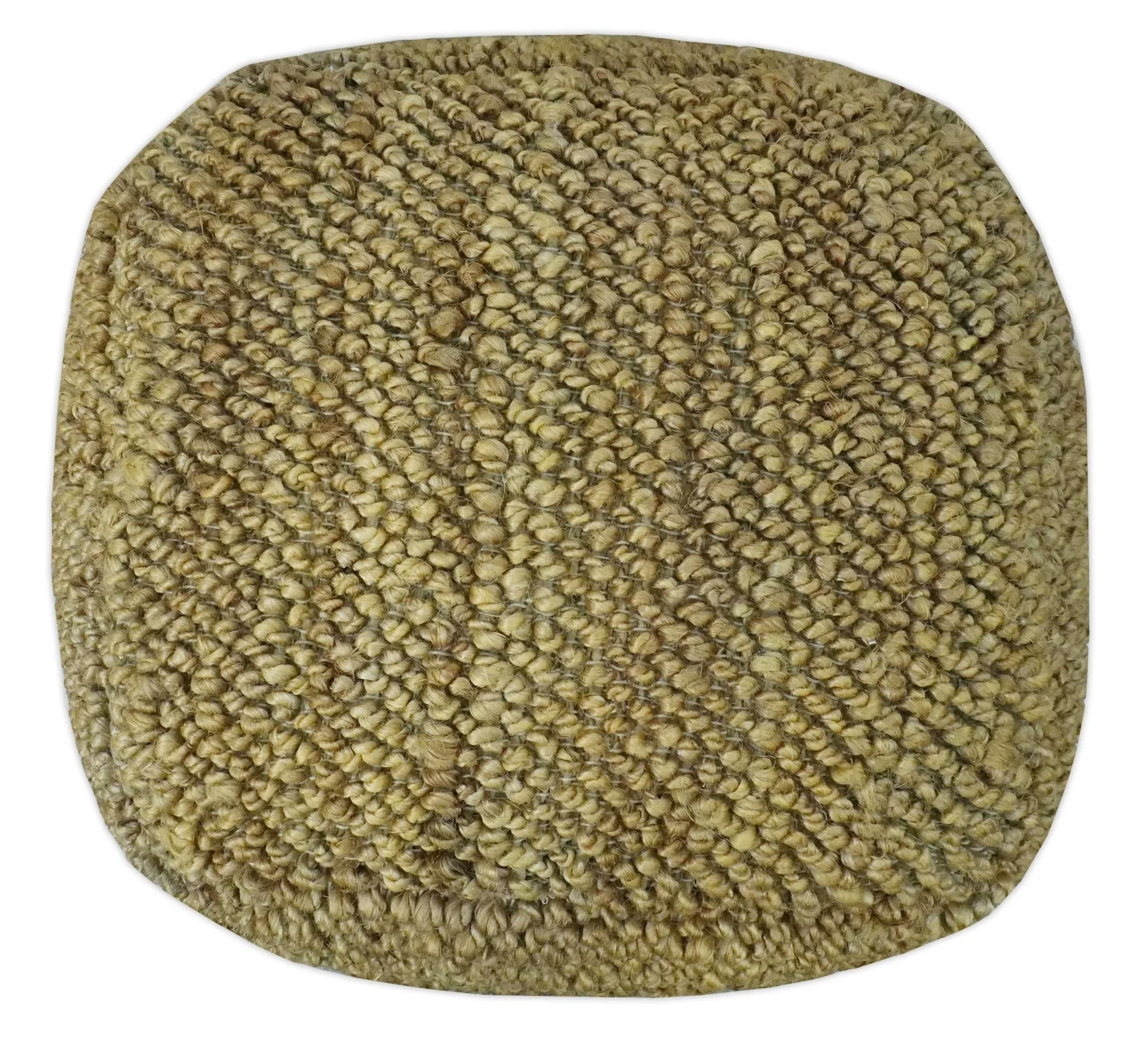 Hand Woven Natural Brown Chunky Design Jute Pouf - Image 3