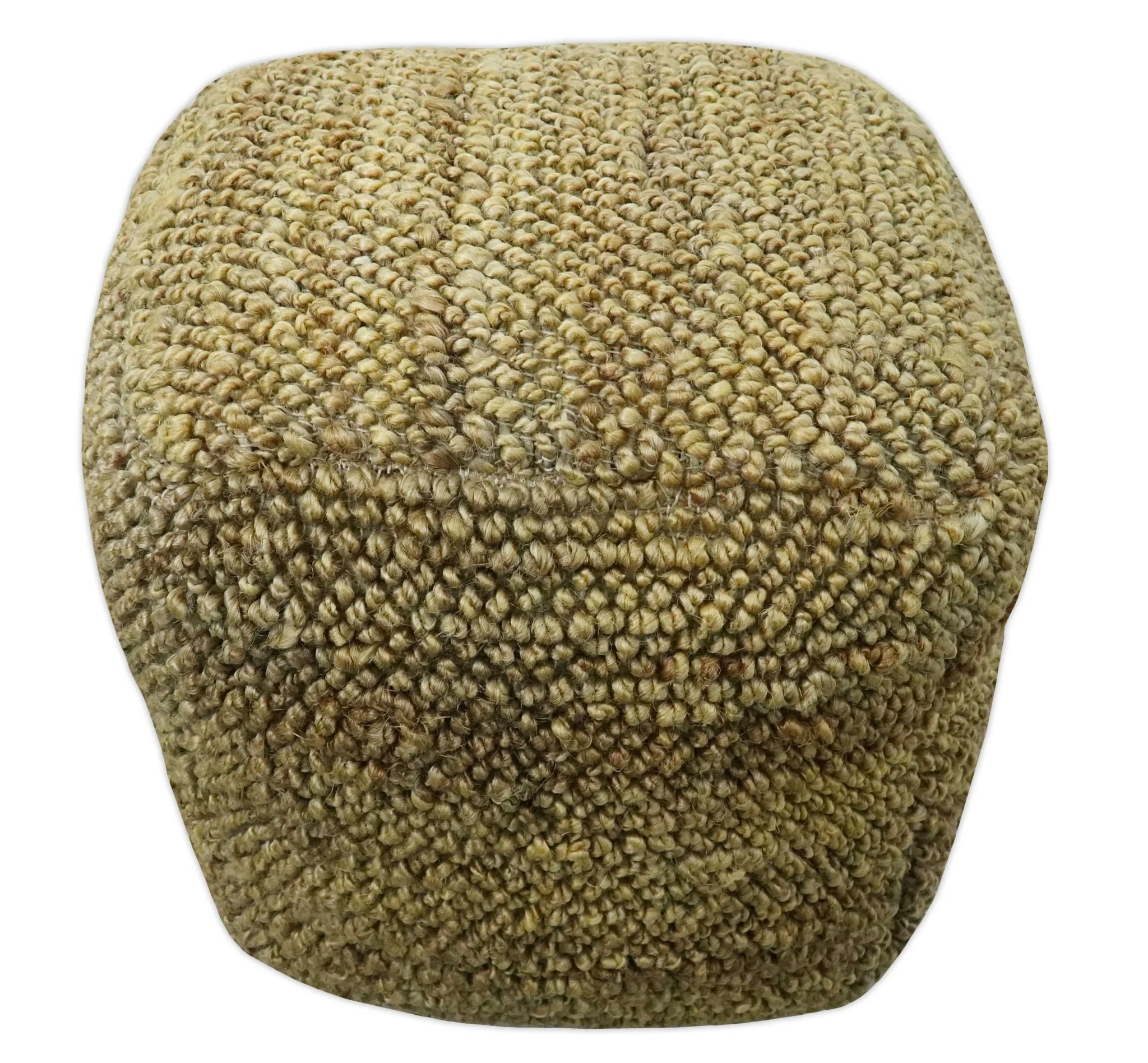 Hand Woven Natural Brown Chunky Design Jute Pouf - Image 4