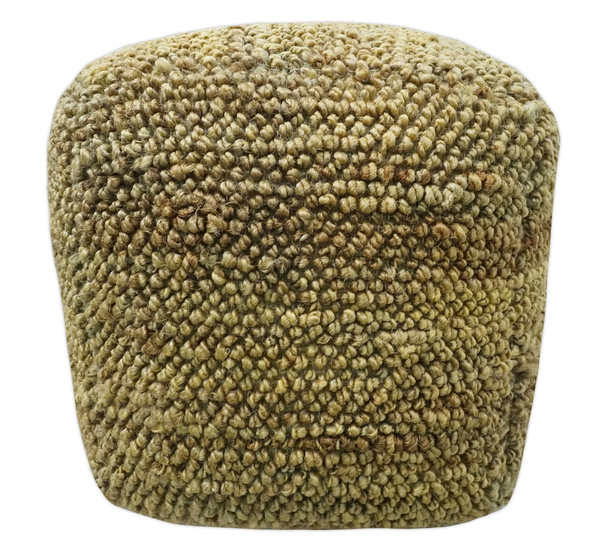 Hand Woven Natural Brown Chunky Design Jute Pouf - Image 5