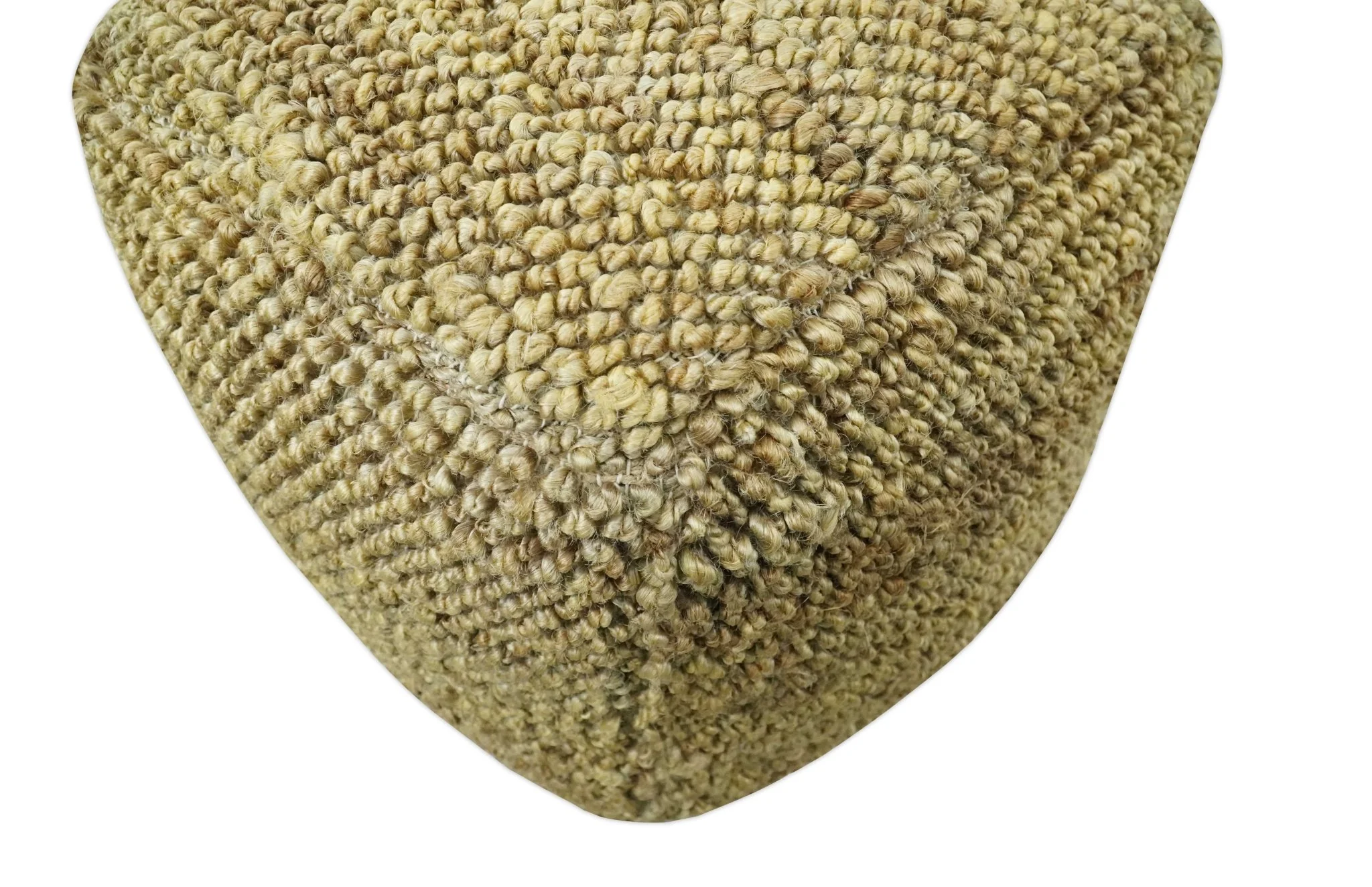 Hand Woven Natural Brown Chunky Design Jute Pouf - Image 6