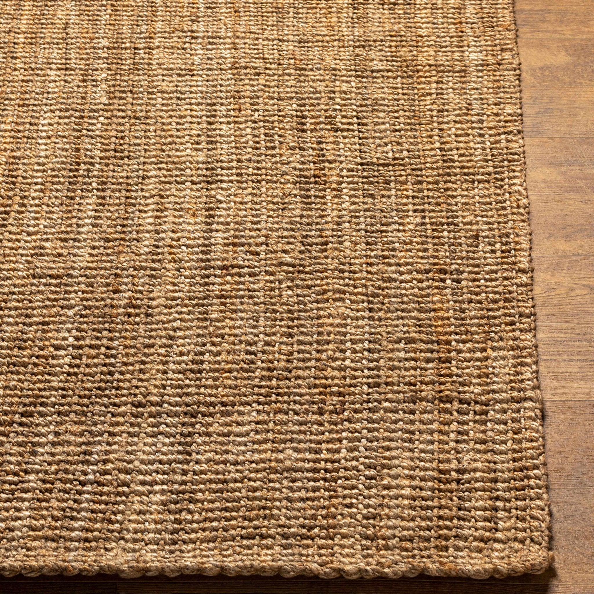 Hand Woven Natural Brown Textured Multi size Jute Area Rug - Image 4