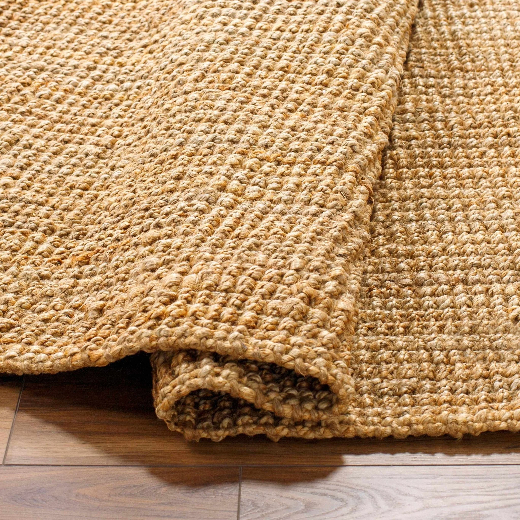 Hand Woven Natural Brown Textured Multi size Jute Area Rug - Image 8