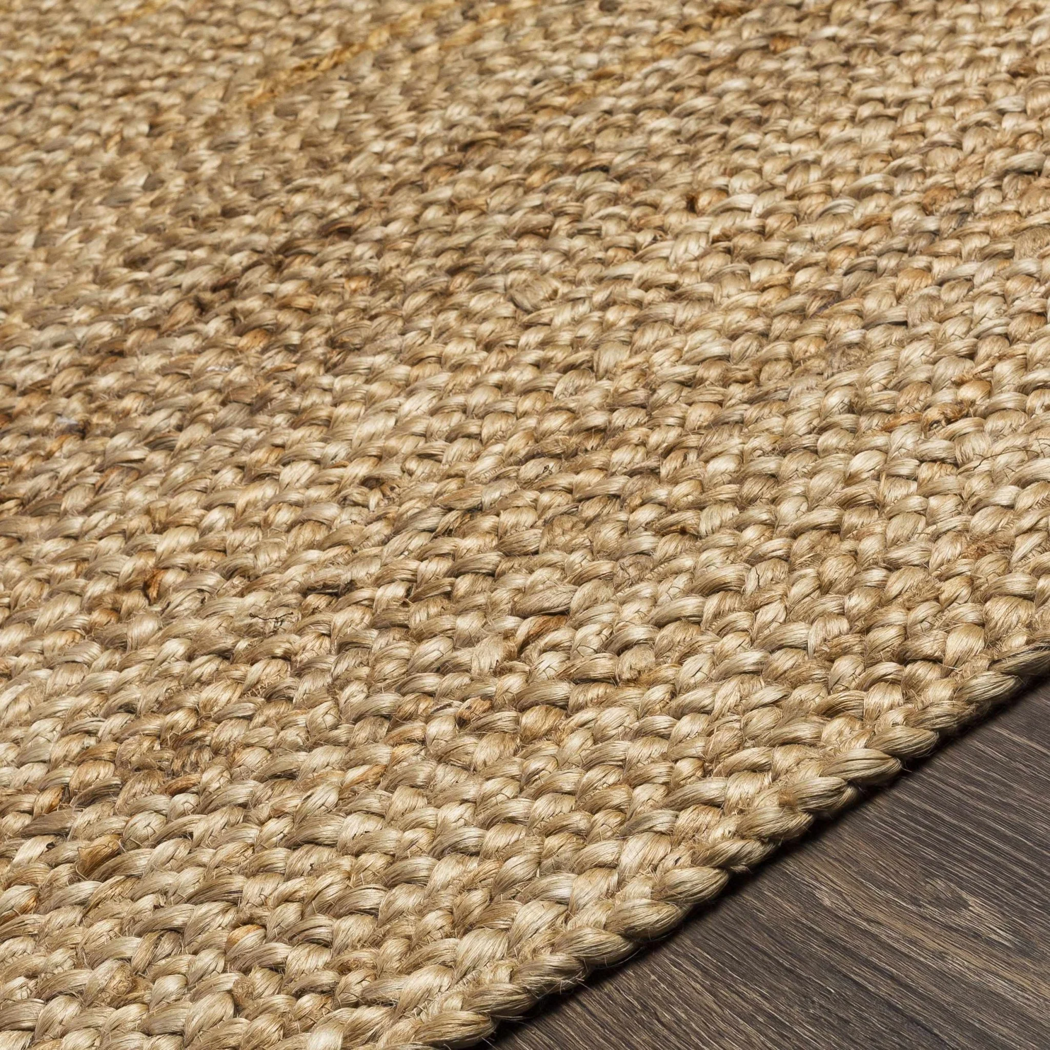 Hand Woven Natural Brown Traditional Jute Braided Multi size Rug - Image 12