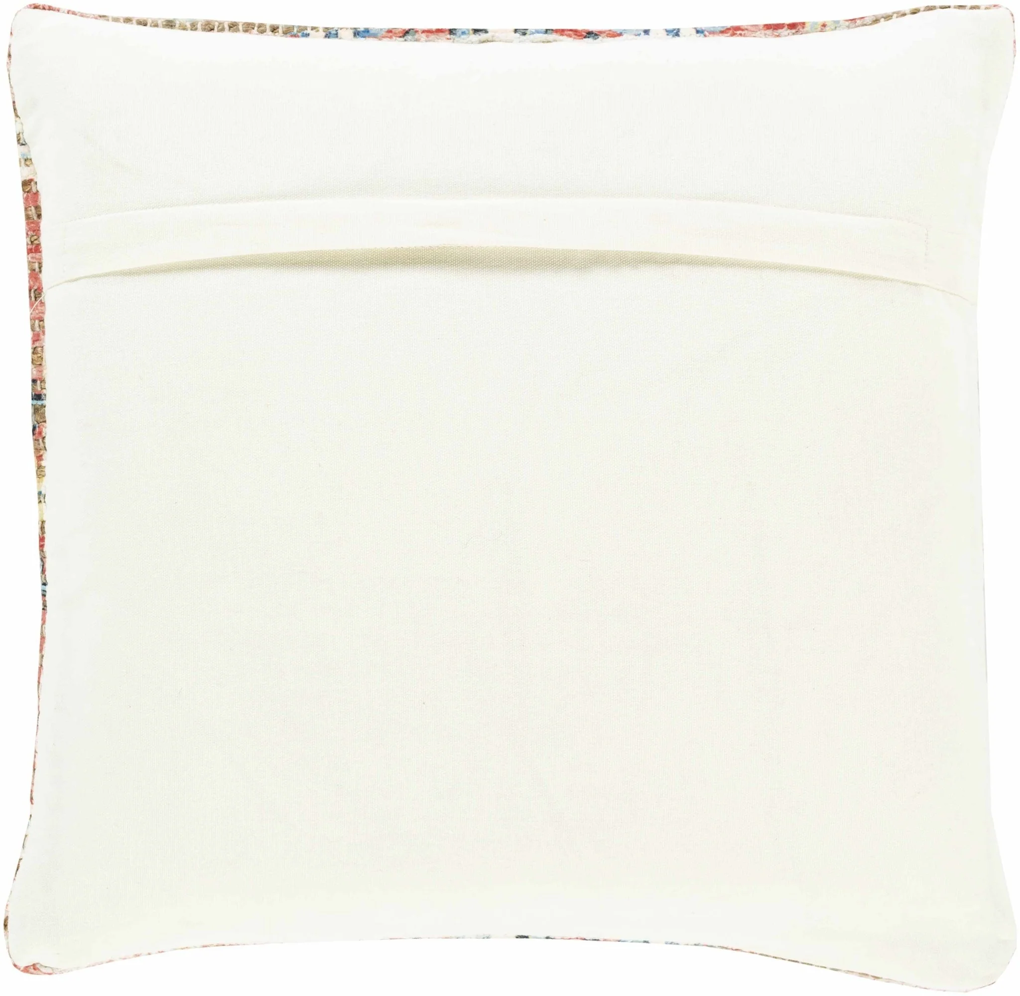 Hand Woven Peach and Blue Tribal Design Square Throw Pillow - Image 2
