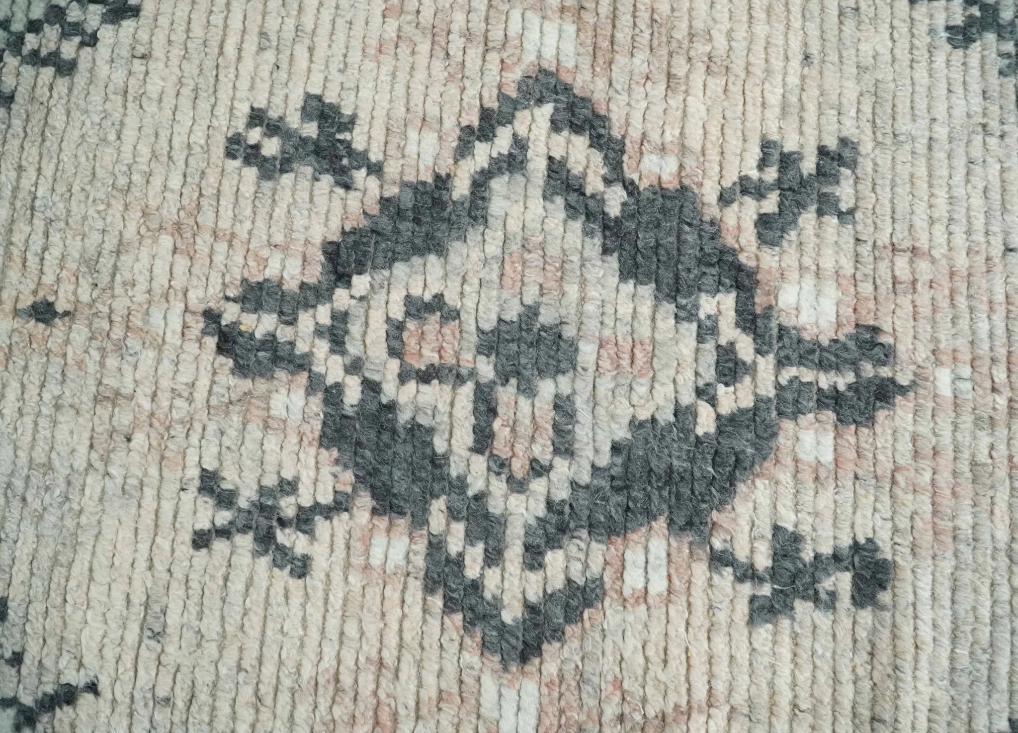 Hand Woven Peach, Beige and Charcoal Rug Made with Blended Wool Multi Size Rug - Image 10