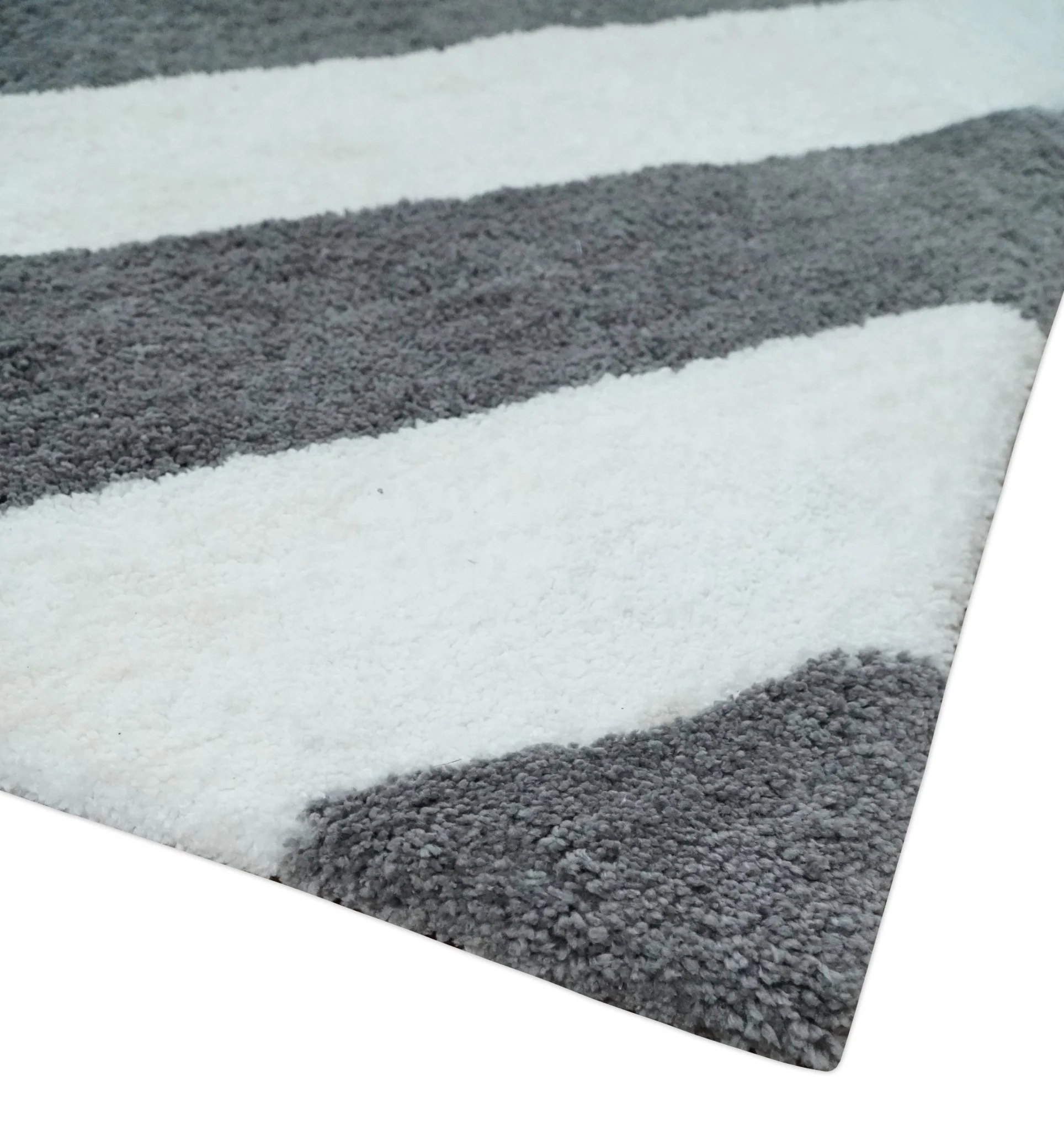 3x5, 4x6 and 5x7 Hand Woven Shag Ivory and Gray Geometrical Pattern Art Silk Soft Viscose Area Rug - Image 5