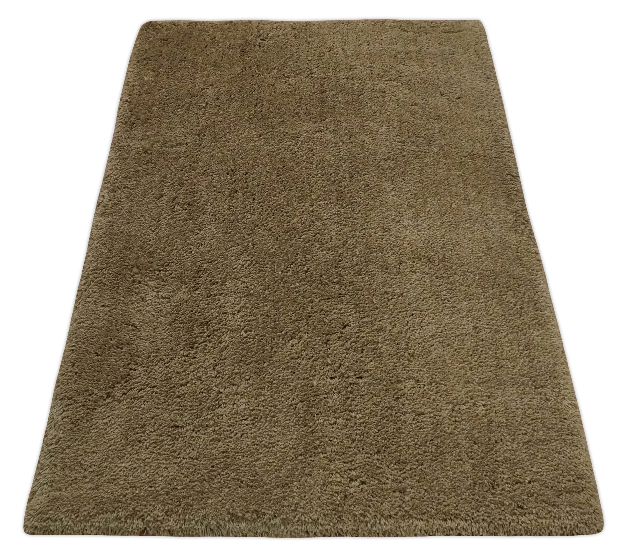 3x5, 4X6 and 5x7 Hand Woven Shag Olive Art Silk Soft Viscose Area Rug - Image 10