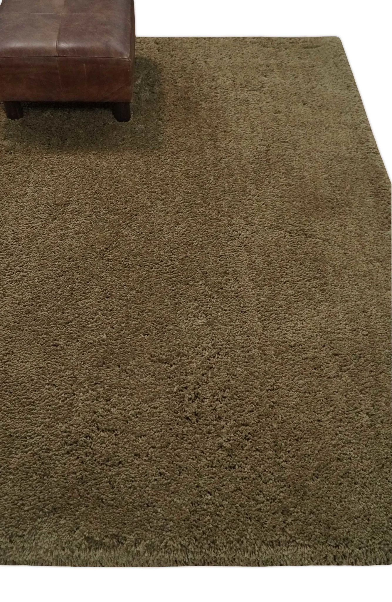 3x5, 4X6 and 5x7 Hand Woven Shag Olive Art Silk Soft Viscose Area Rug - Image 3