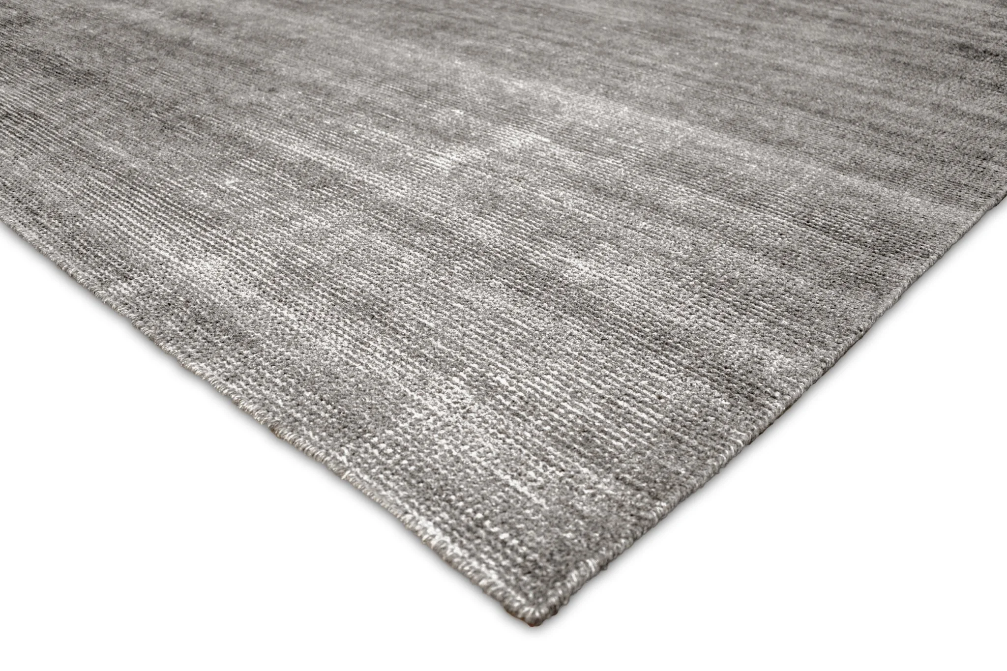 Hand Woven Low Pile Solid Gray Blended Wool Area Rug - Image 5