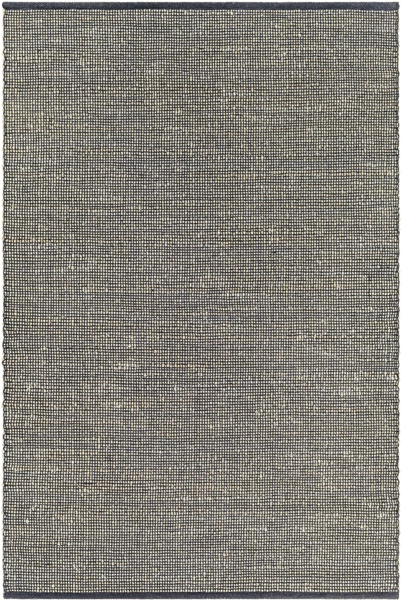 Hand Woven Southwestern Style Gray and  Black Jute Rug - Image 3