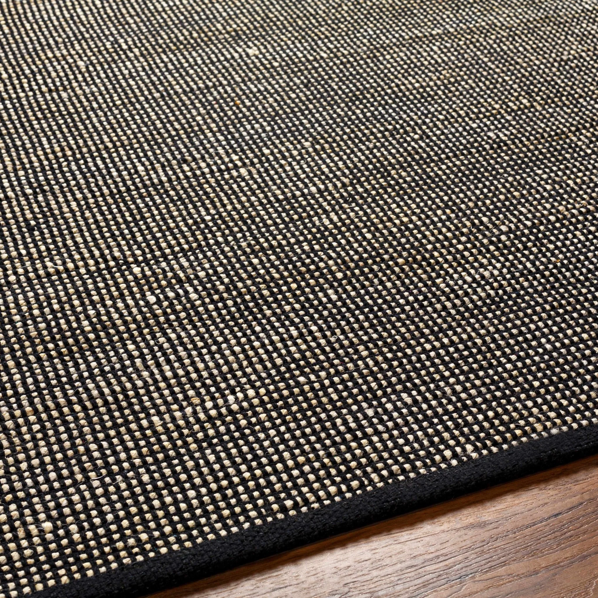 Hand Woven Southwestern Style Gray and  Black Jute Rug - Image 7