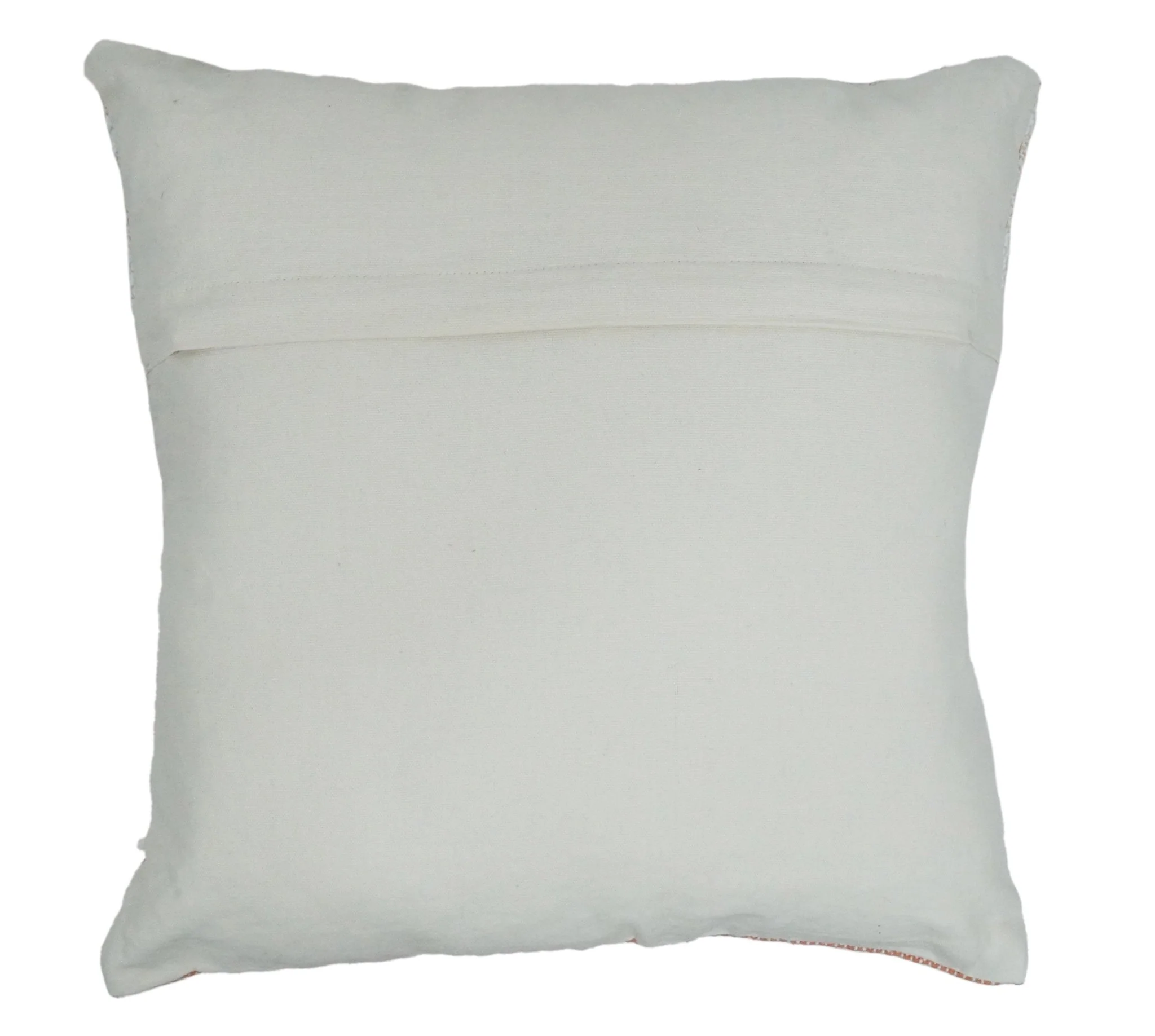 Hand woven White and Pink Cotton and Wool Tribal Accent Pillow, Cushion - Image 5