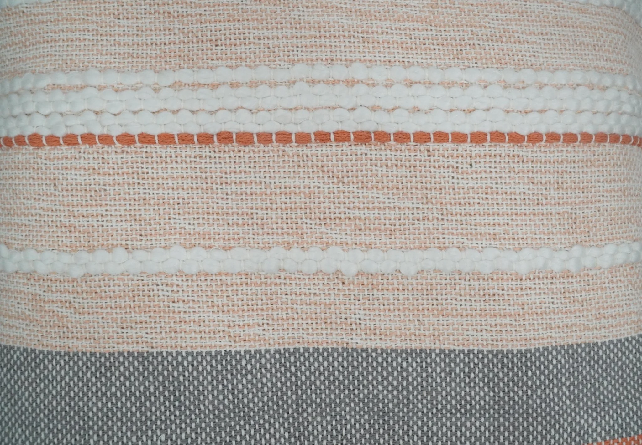 Hand woven White and Pink Cotton and Wool Tribal Accent Pillow, Cushion - Image 6