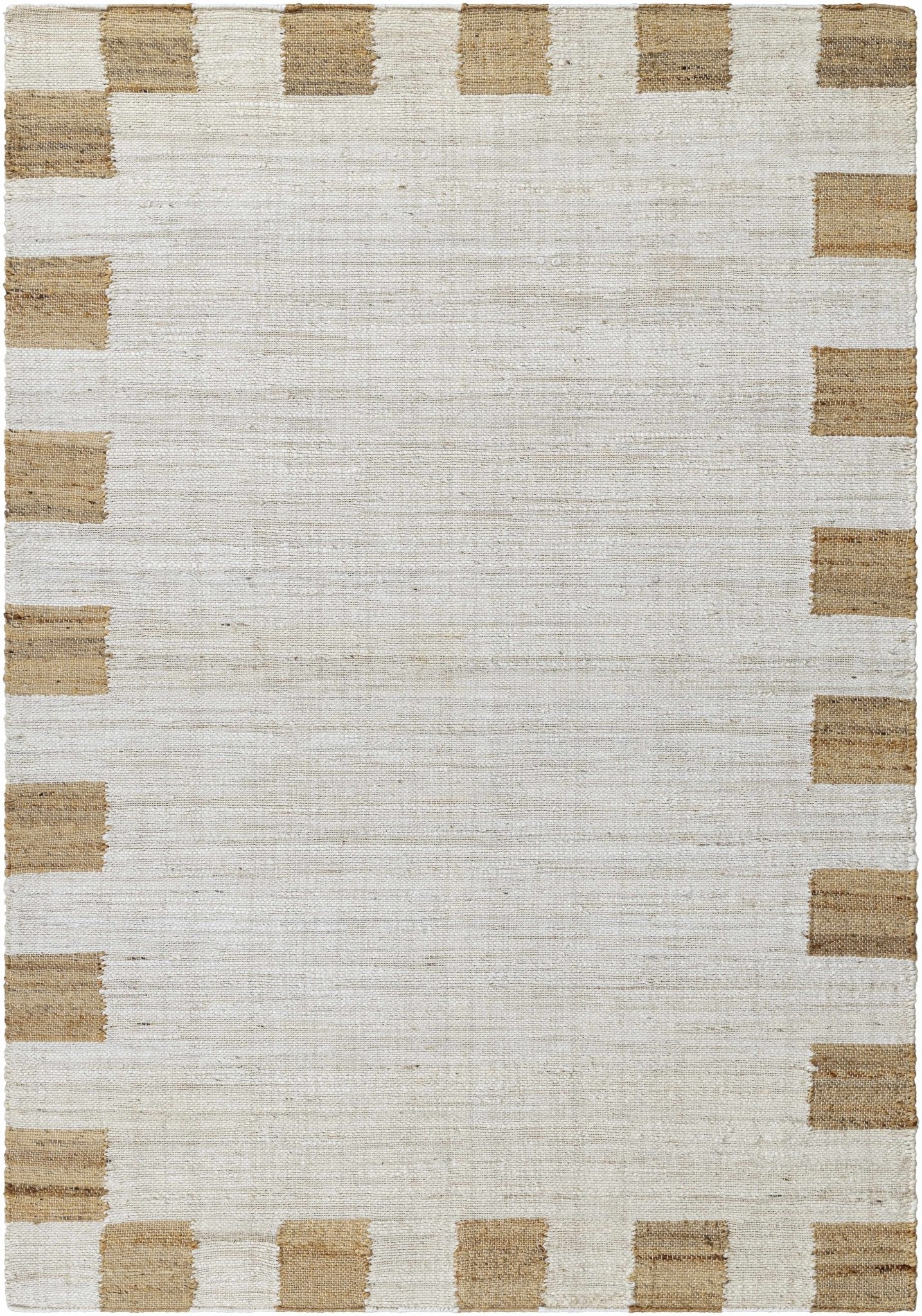 Hand Woven White Modern Style Jute Carpet - Image 2