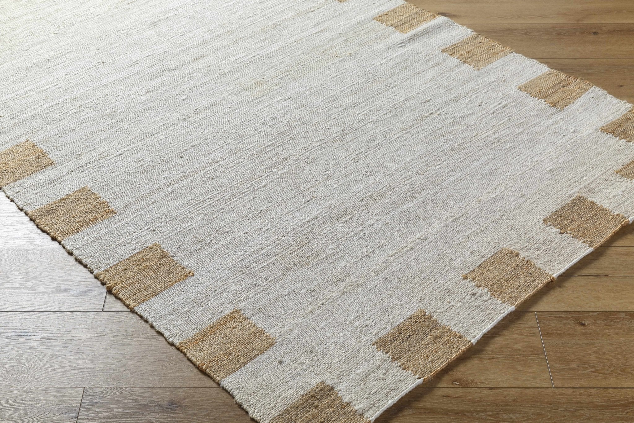Hand Woven White Modern Style Jute Carpet - Image 3