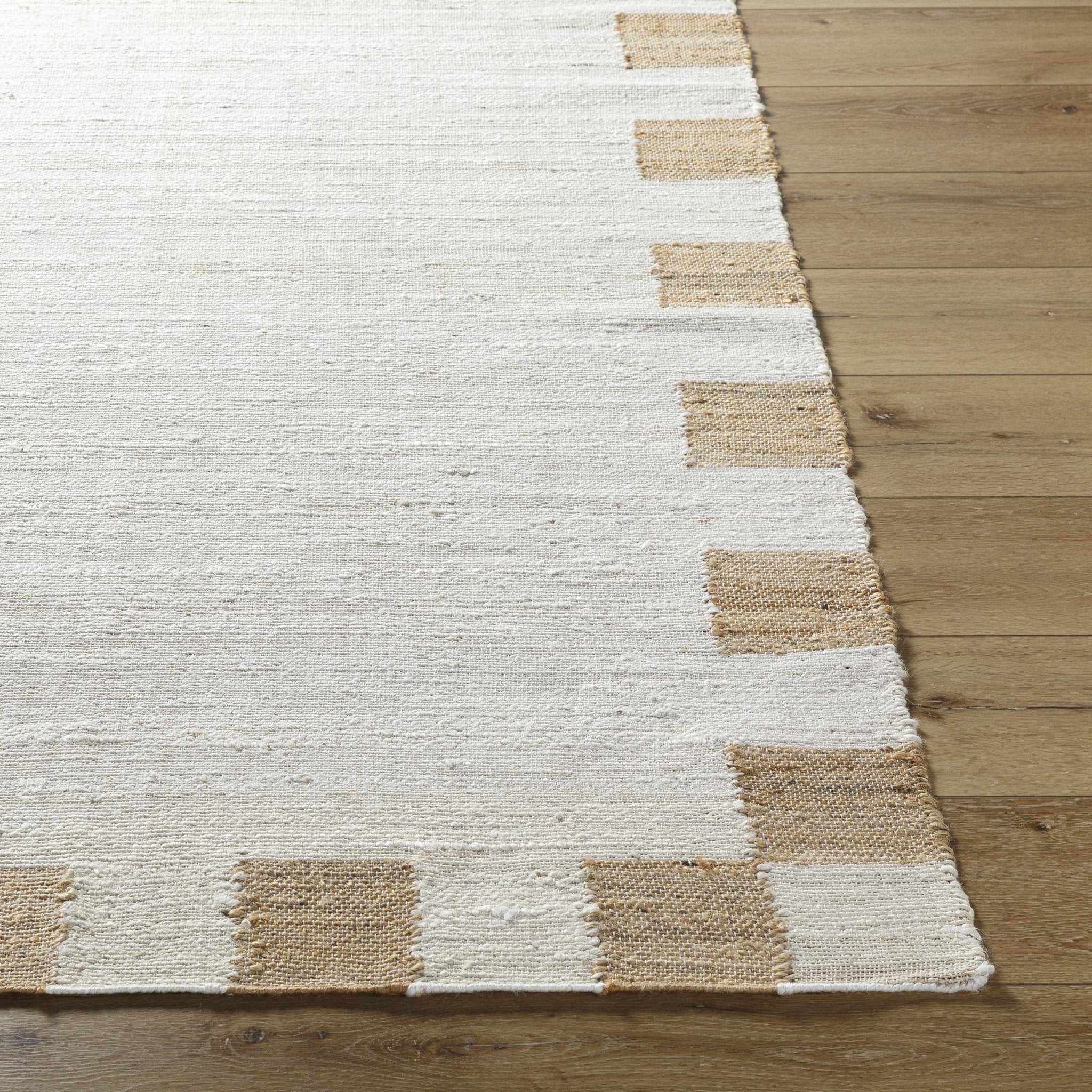 Hand Woven White Modern Style Jute Carpet - Image 4