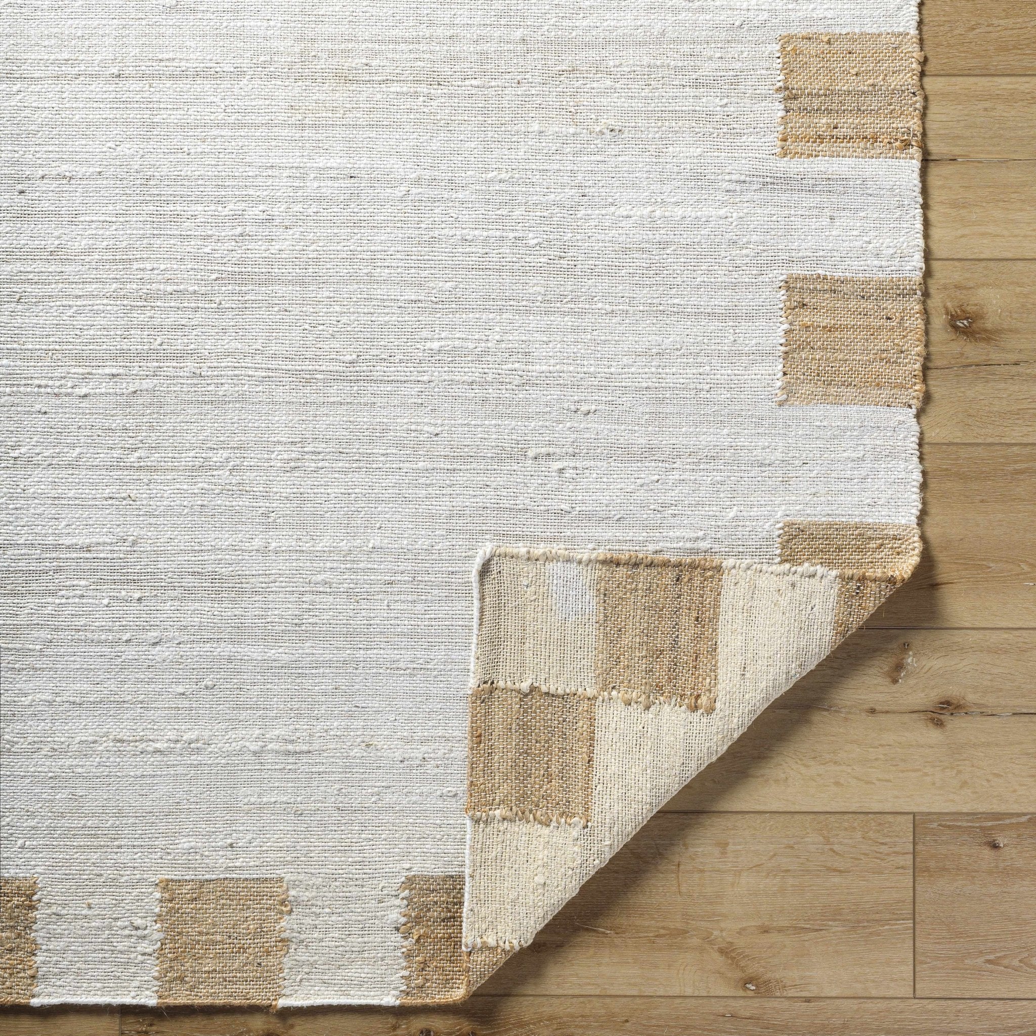 Hand Woven White Modern Style Jute Carpet - Image 5