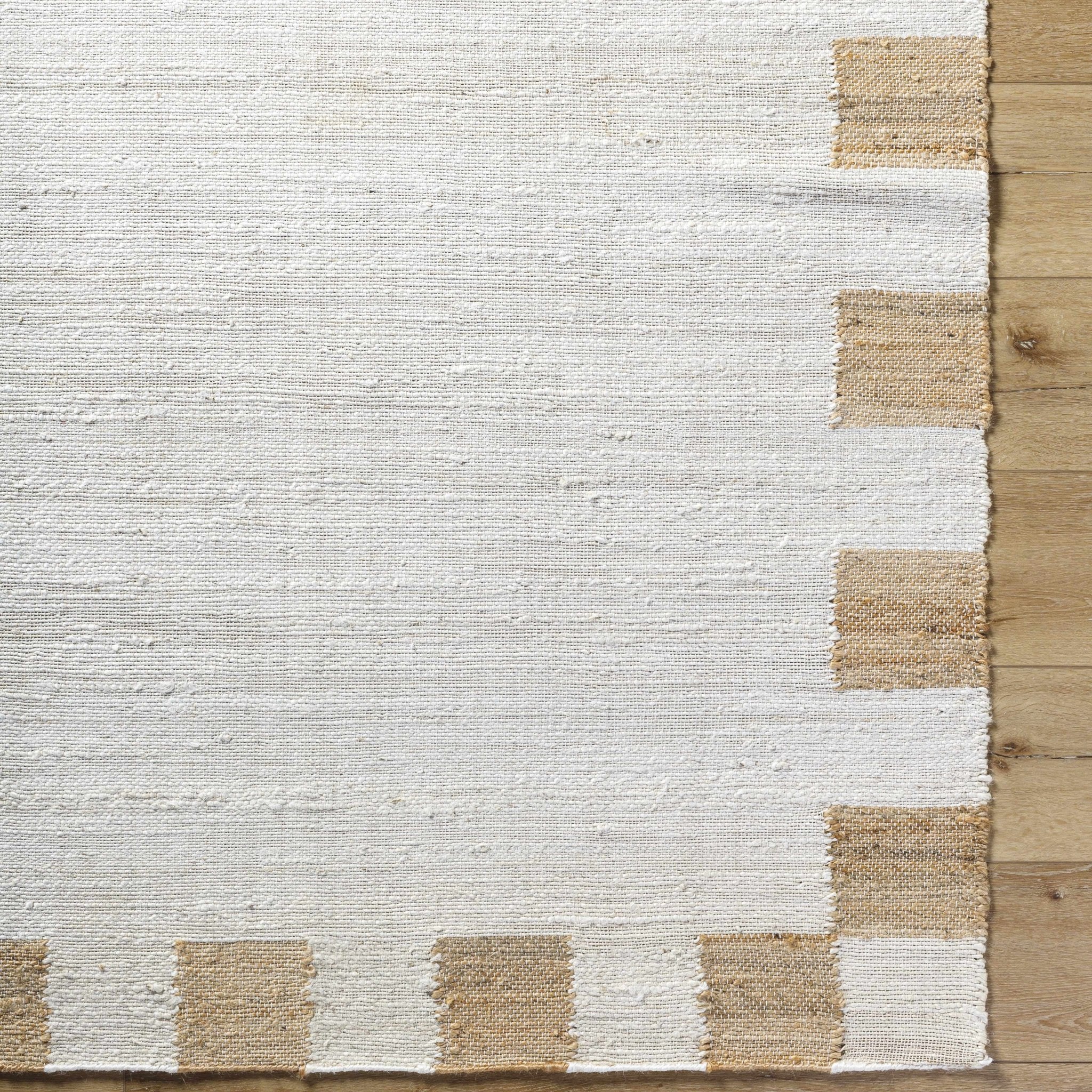 Hand Woven White Modern Style Jute Carpet - Image 6