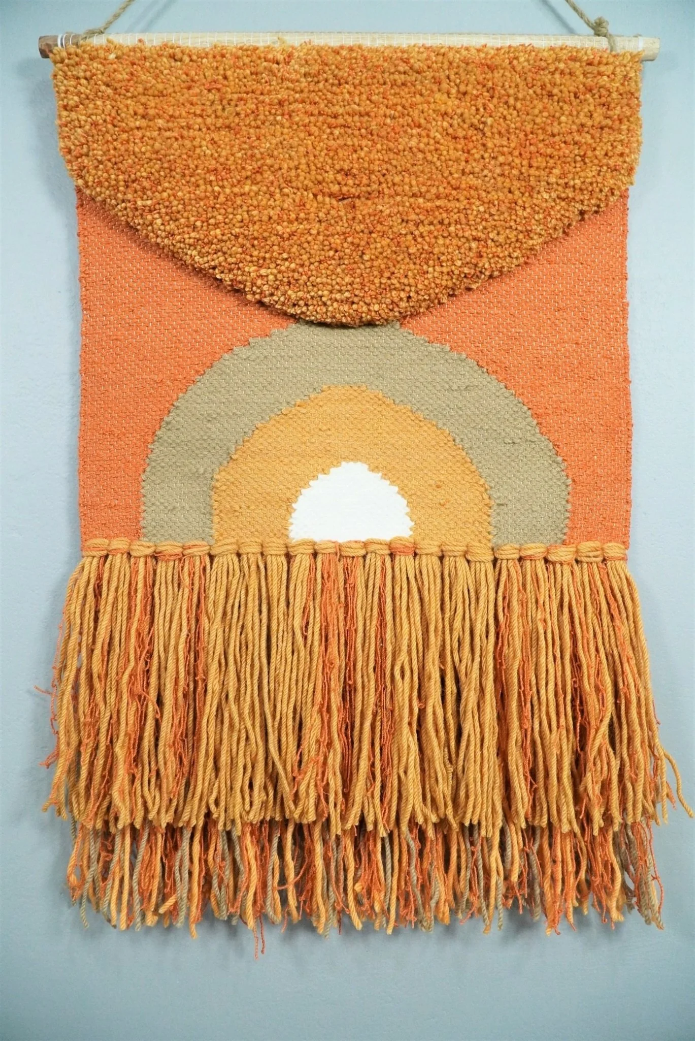 Hand Woven Wool Tapestry Terracotta Bohemian Modern Wall Hanging | WH11 - Image 3