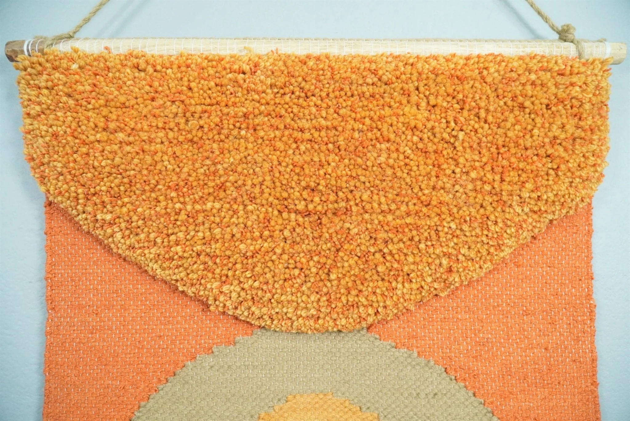 Hand Woven Wool Tapestry Terracotta Bohemian Modern Wall Hanging | WH11 - Image 5